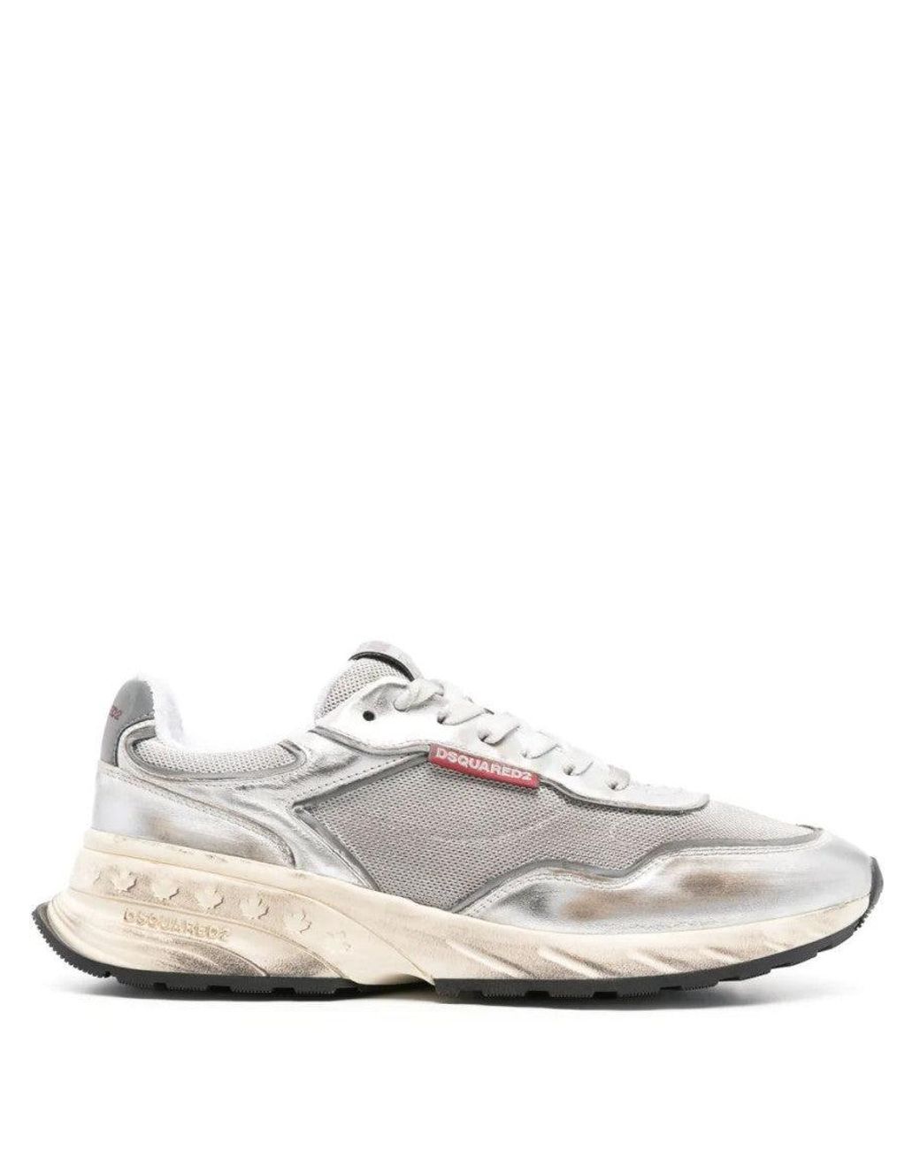 DSquared² White Leather Sneakers for men