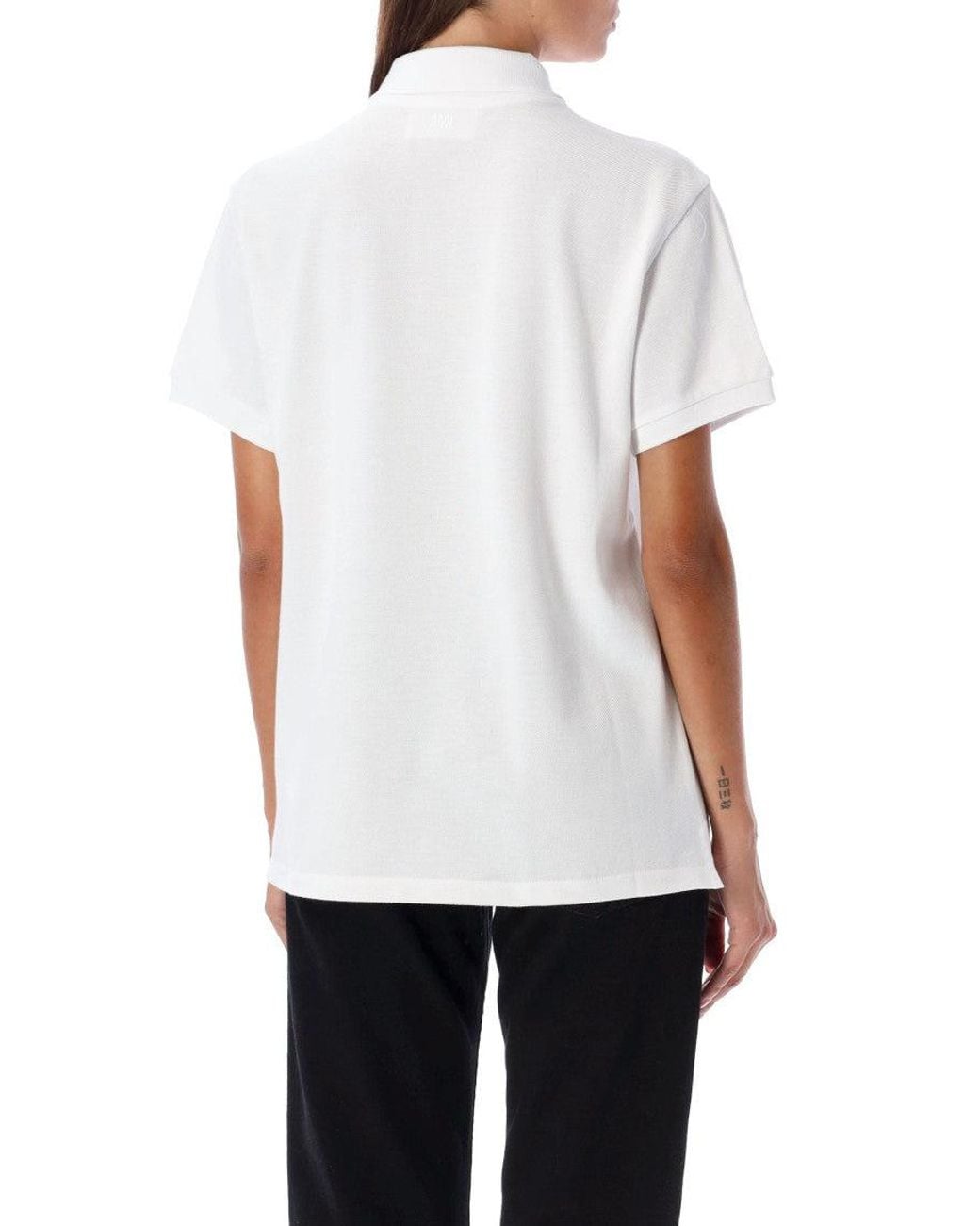 AMI White Ami De Coeur Polo Shirt for men