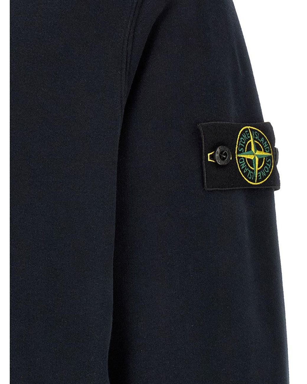 Stone Island Blue Regular Solid Hoodie for men