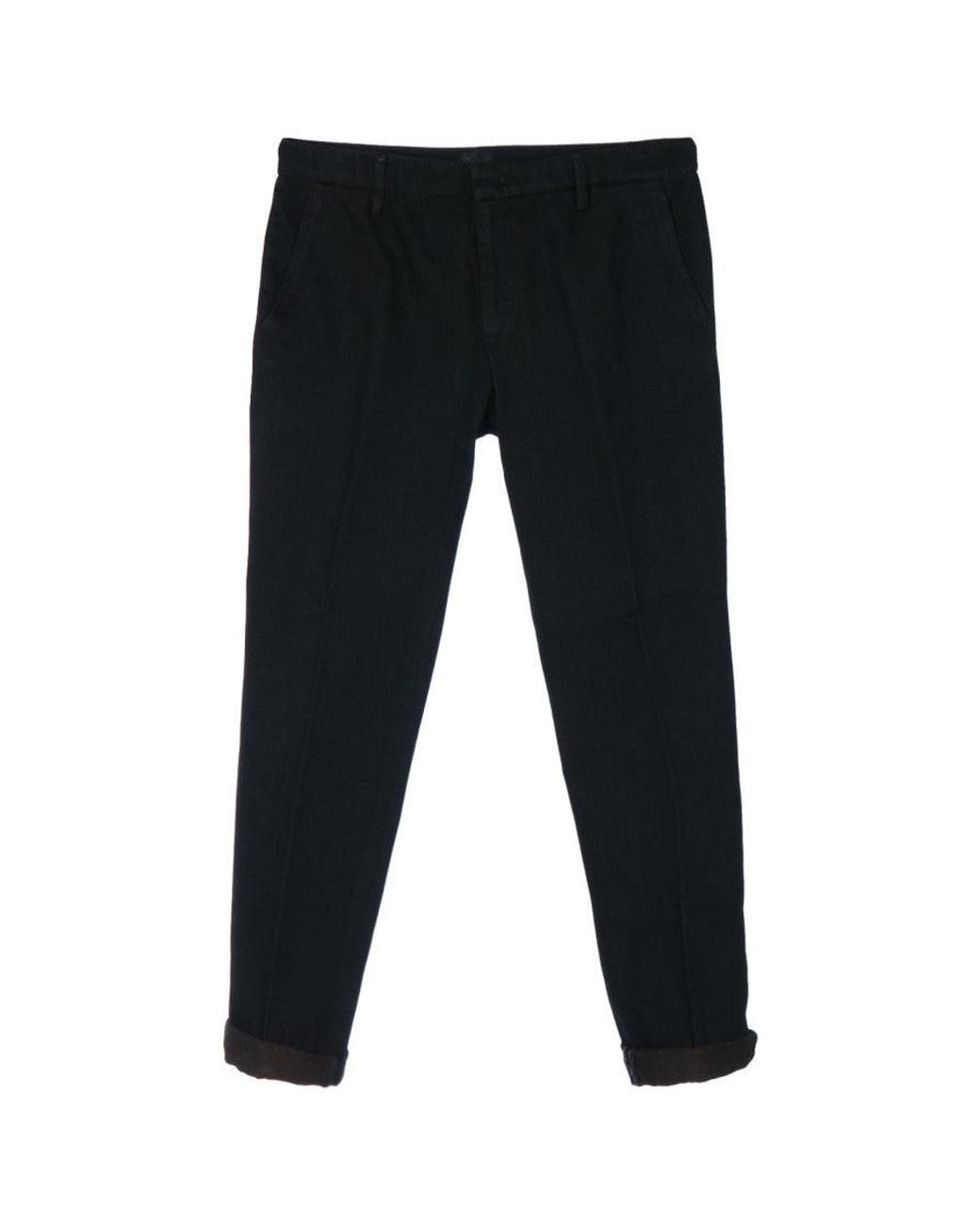 Dondup Black Dark Solid Chino Pants for men