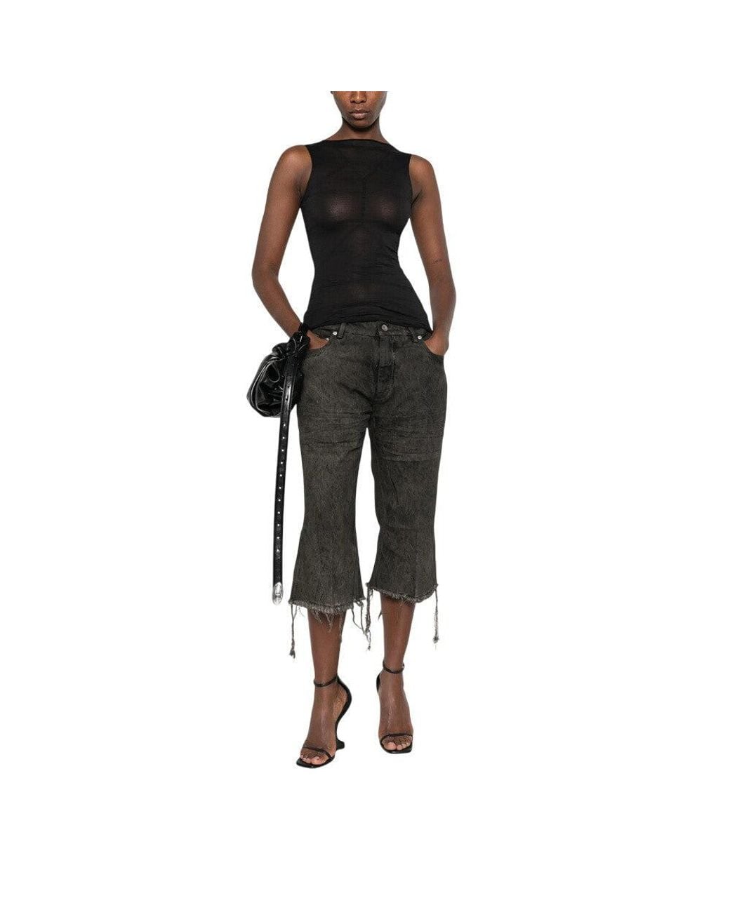 Rick Owens Black Boat Neck Top