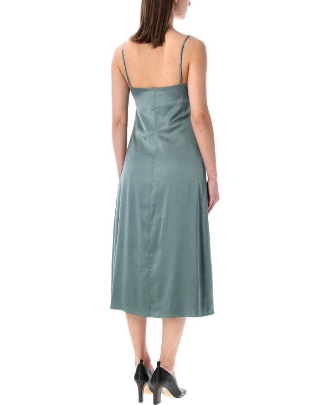 Acne Green Satin Slip Dress