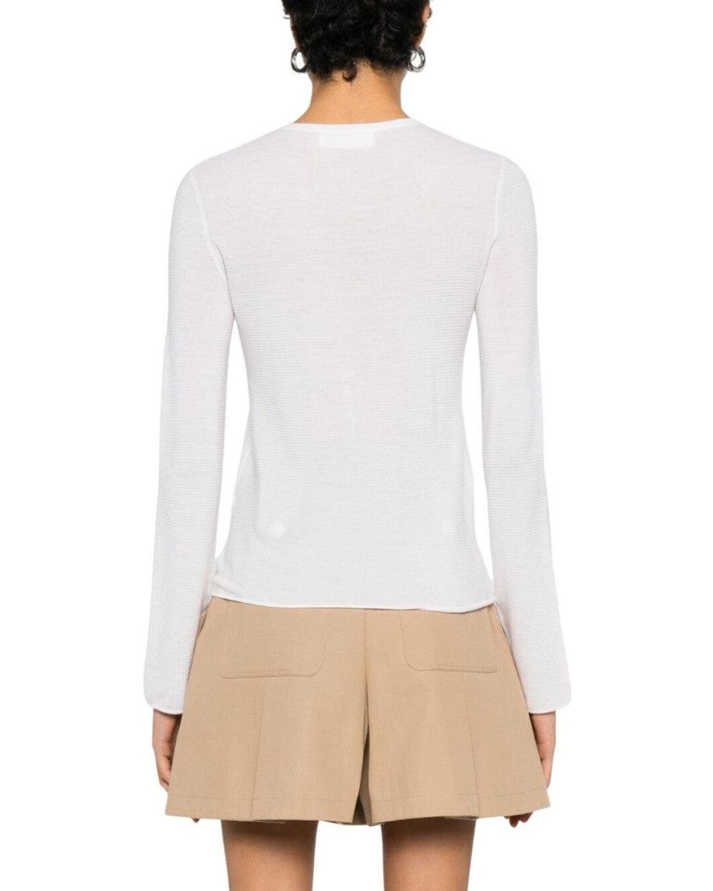 Lisa Yang White Crew Neck Sweater