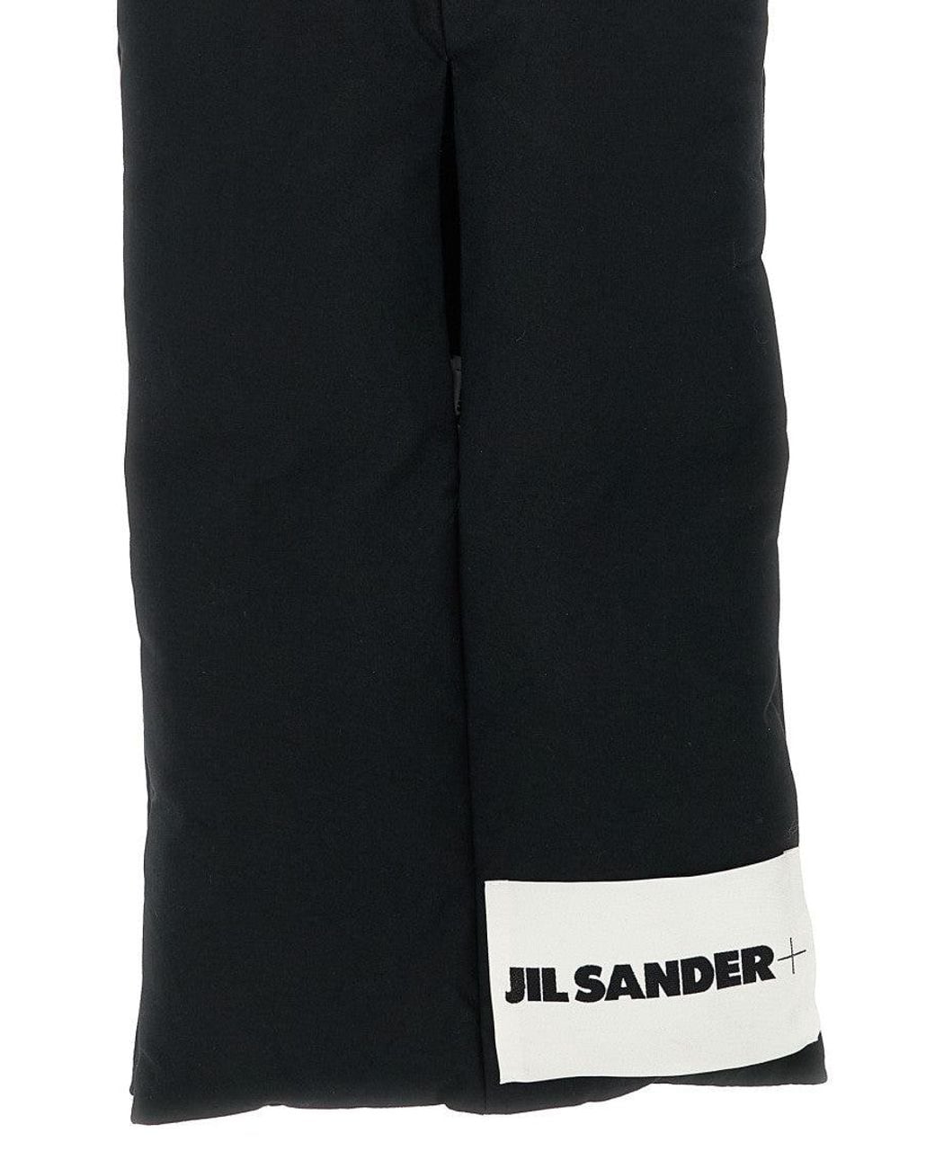 Jil Sander Black Solid Muffler Scarf