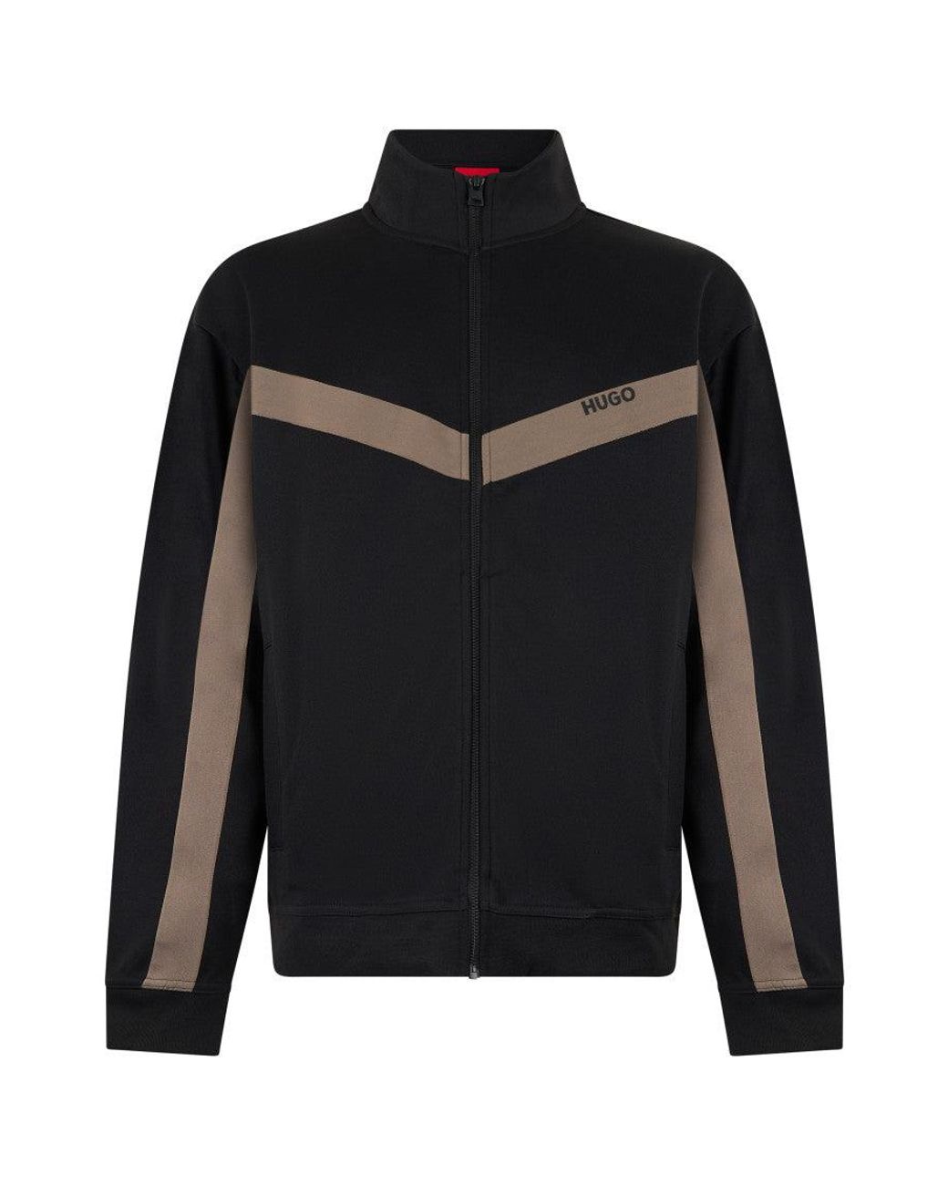 HUGO Black Mock Collar Sweatshirt for men