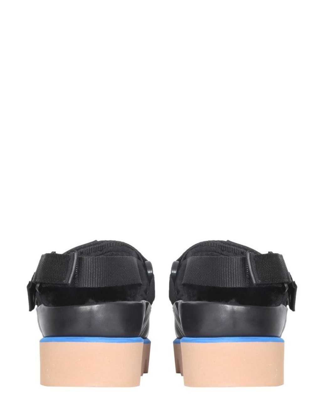 MSGM Black Slingback Wedge Sandals