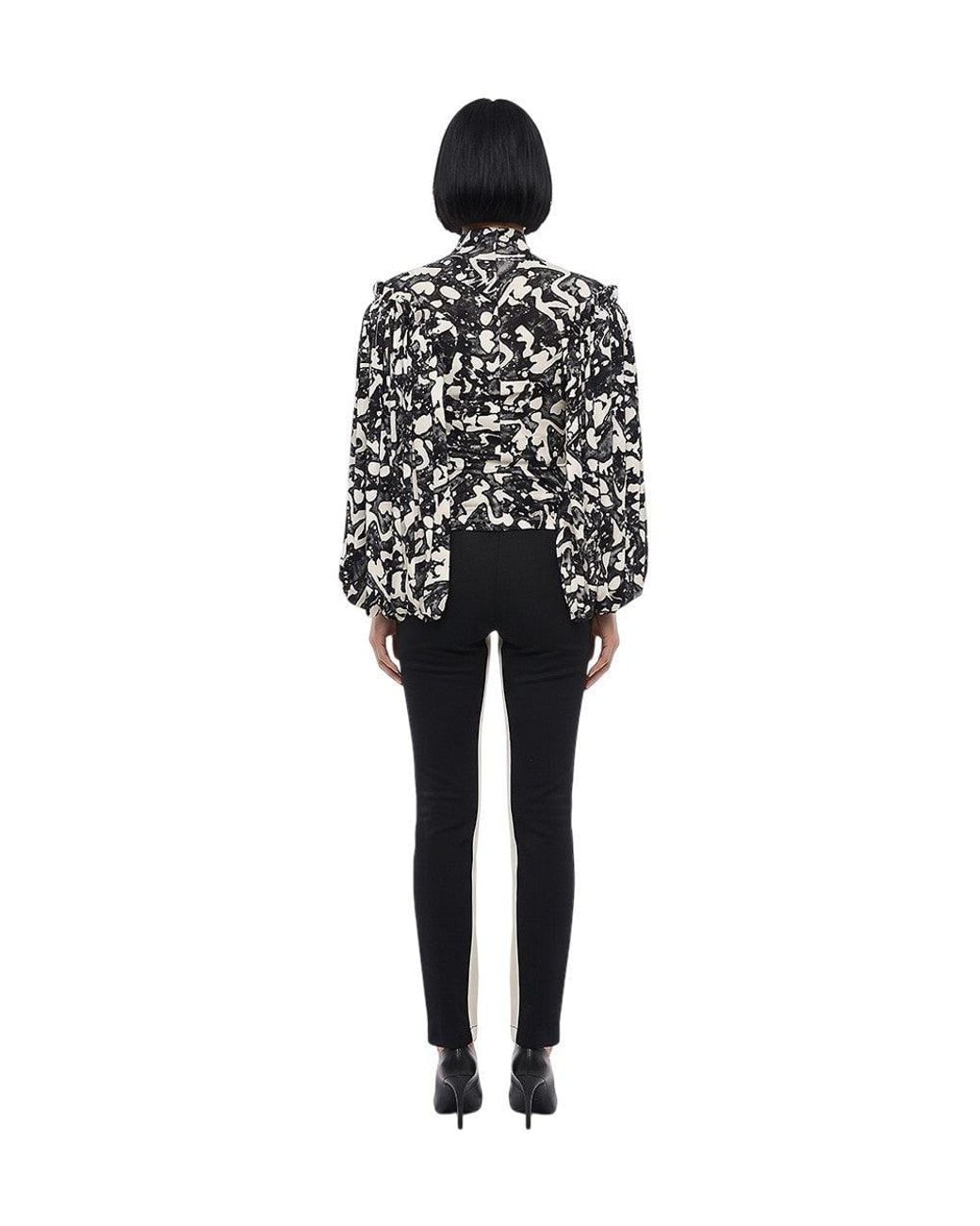 Stella McCartney Black Printed Turtle Neck Top