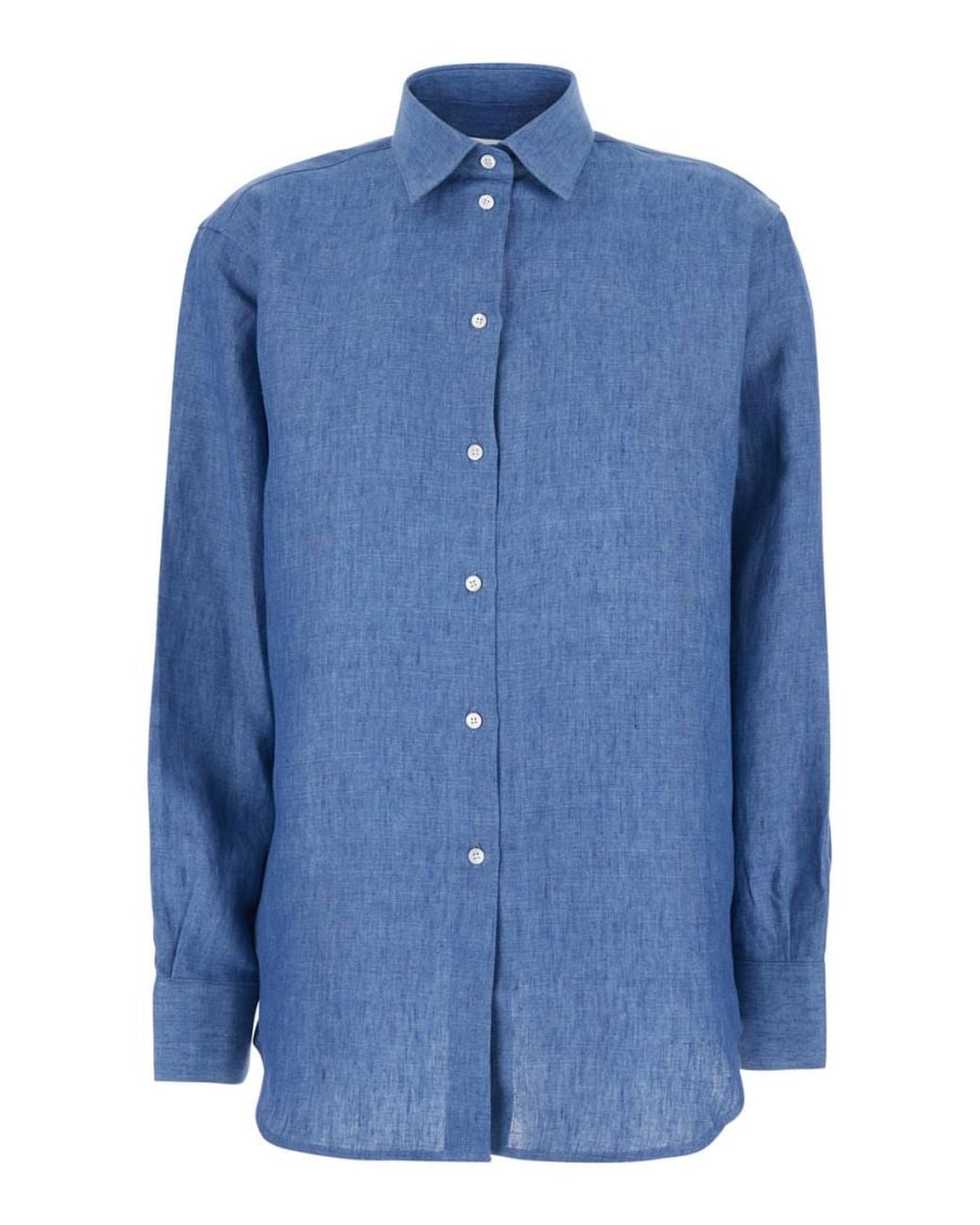 Rohe Blue Regular Solid Shirt