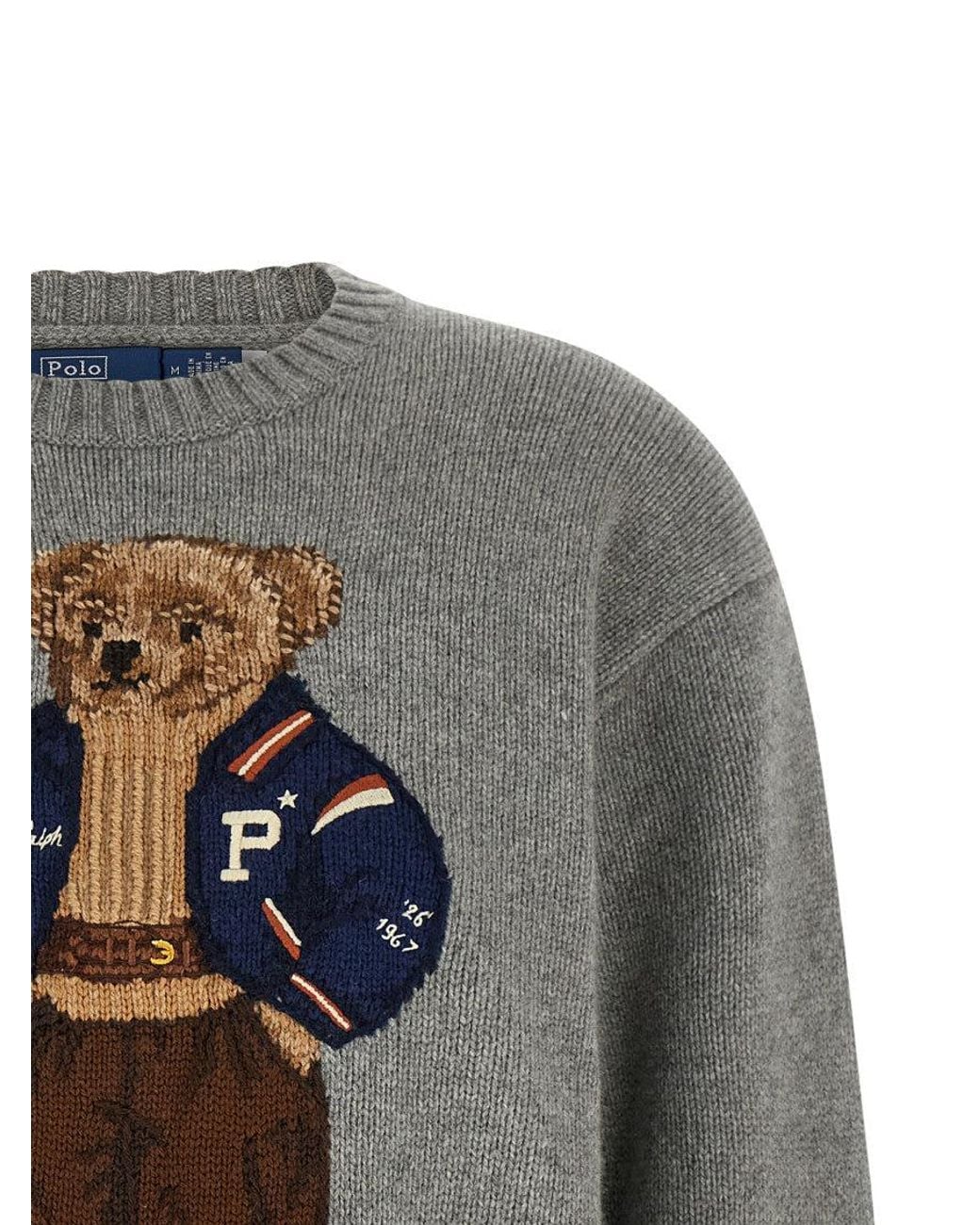 Polo Ralph Lauren Gray Graphic Crew Neck Sweater