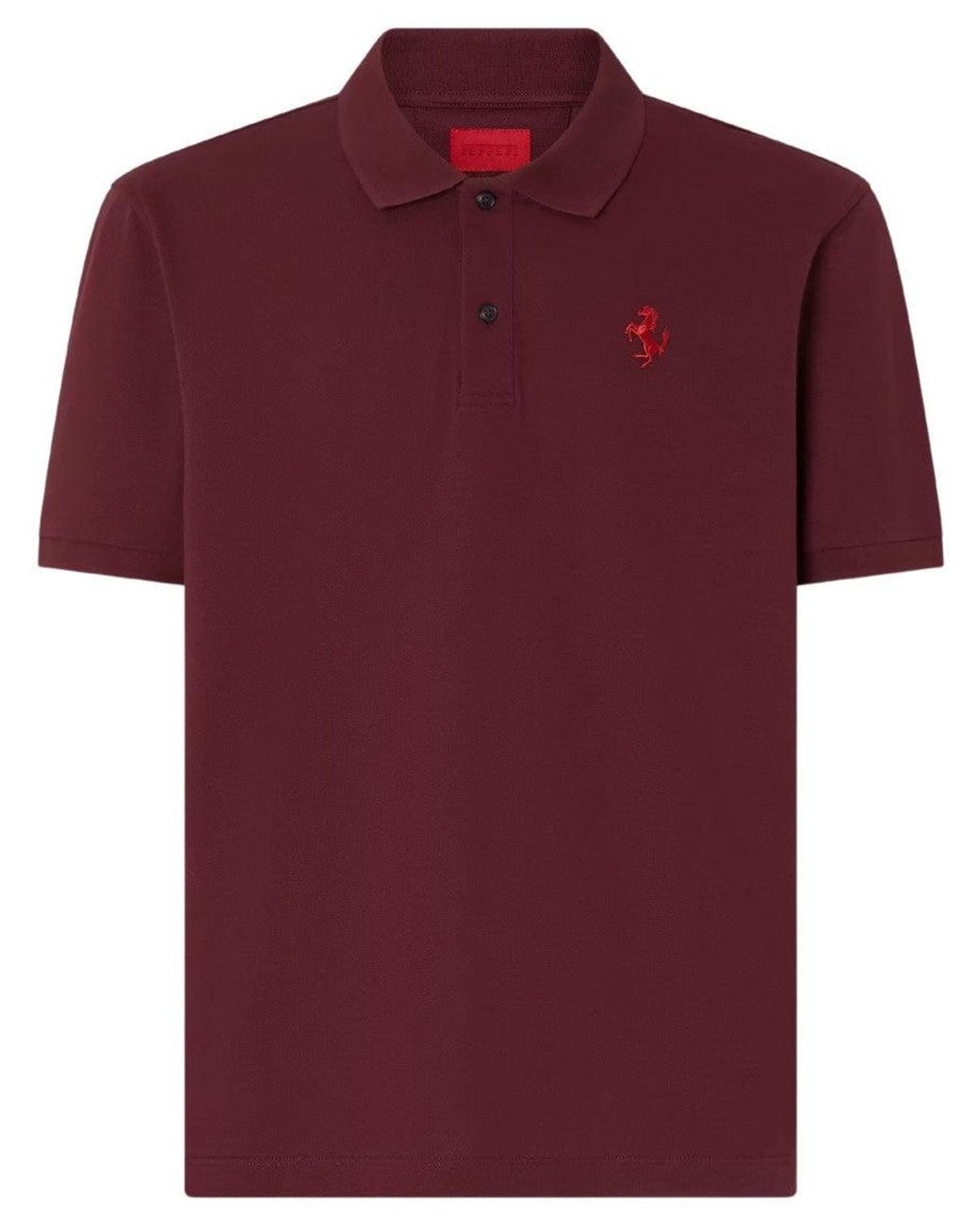 Ferrari Red Shirt Collar Polo for men