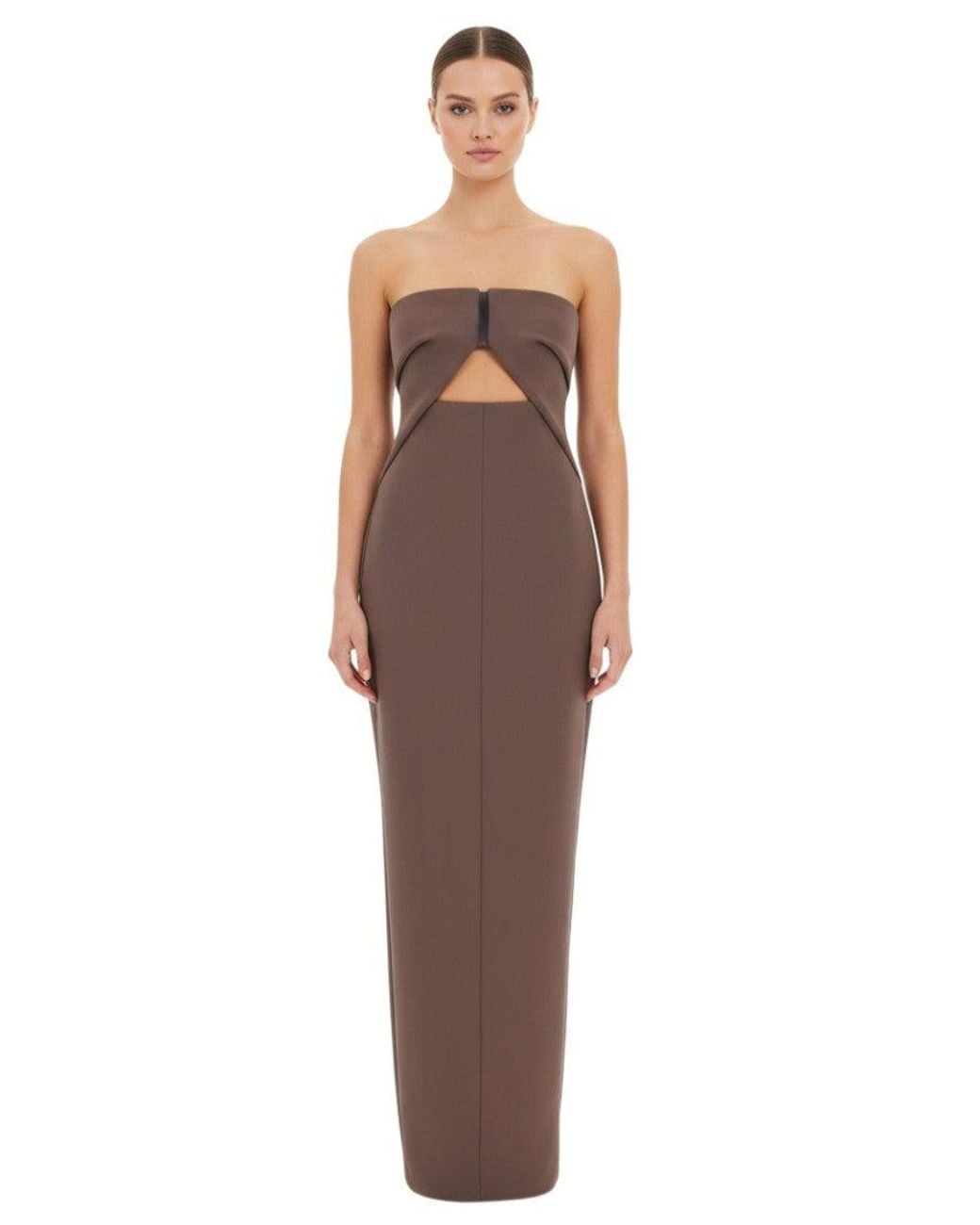 Rick Owens Brown Strapless Full Length Dress
