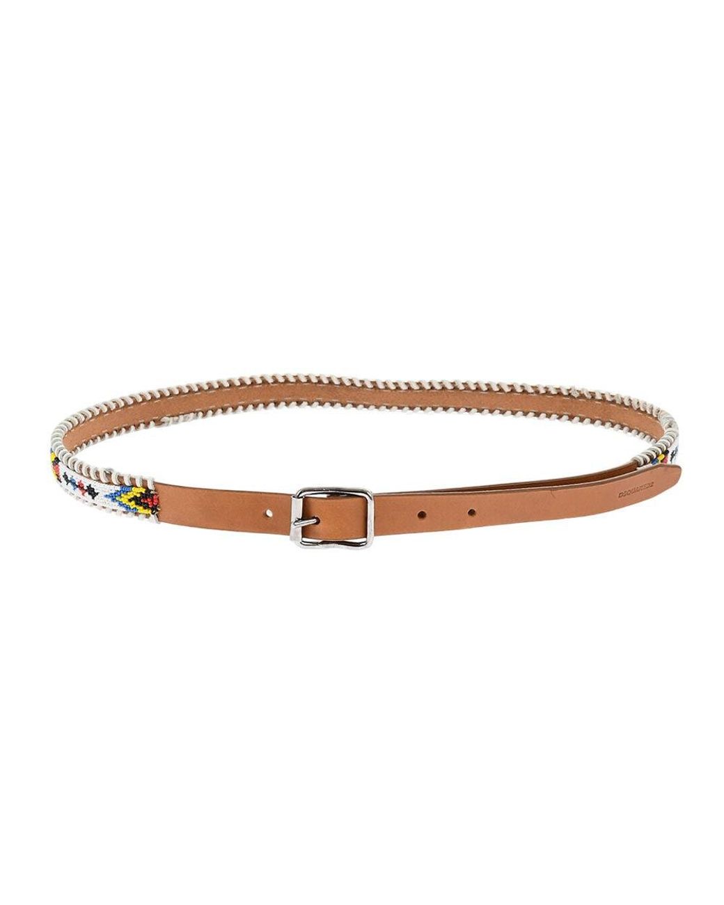 DSquared² Brown Beads Embellished Belt for men