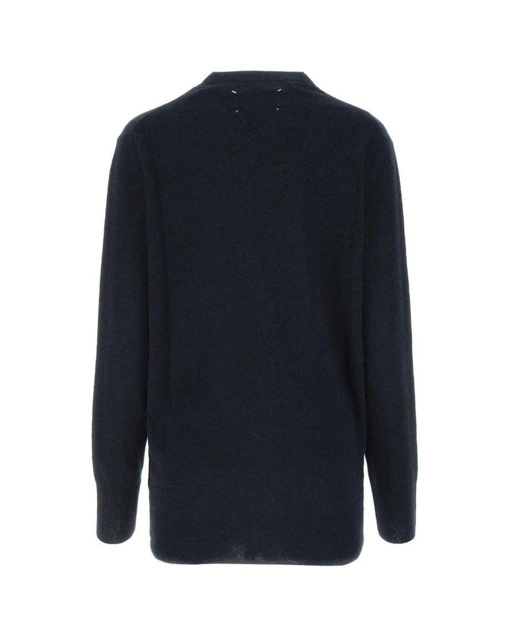 Maison Margiela Blue Midnight Wool Blend Cardigan