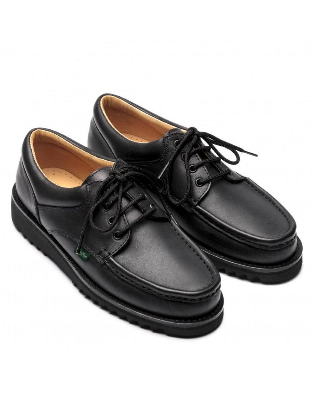 Paraboot Black Leather Lace Ups Shoes for men