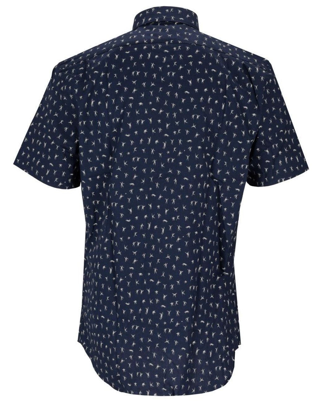 Paul Smith Blue Tailored Printed Shirt for men