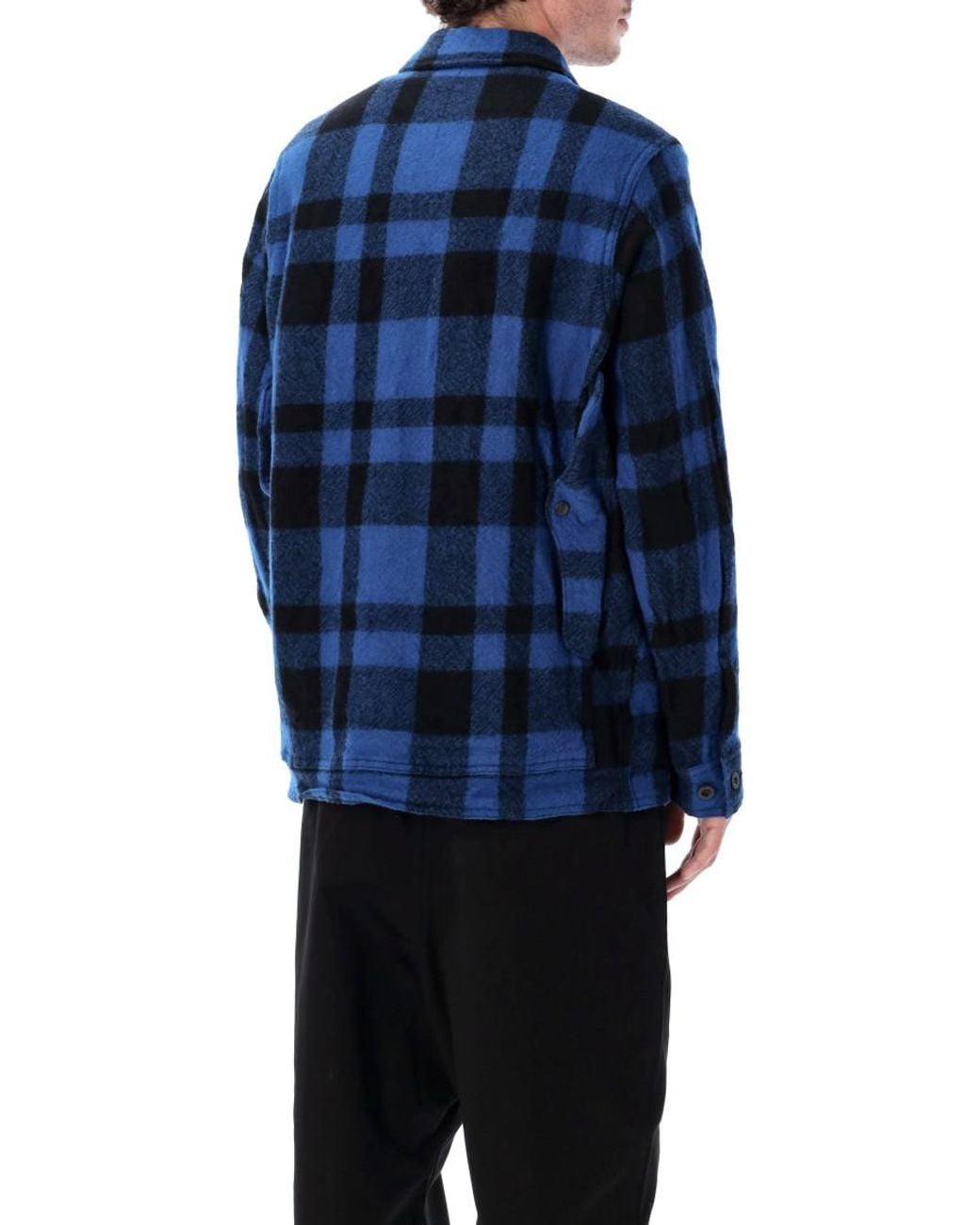 Junya Watanabe Blue Wool Checked Work Jacket for men