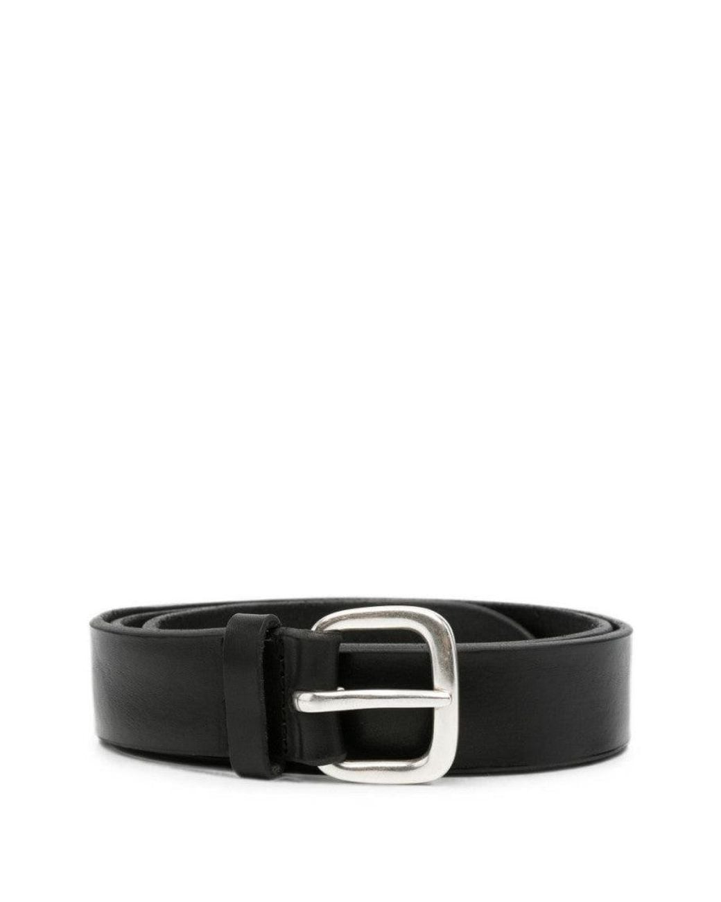 Orciani Black Logo Buckle Belt for men