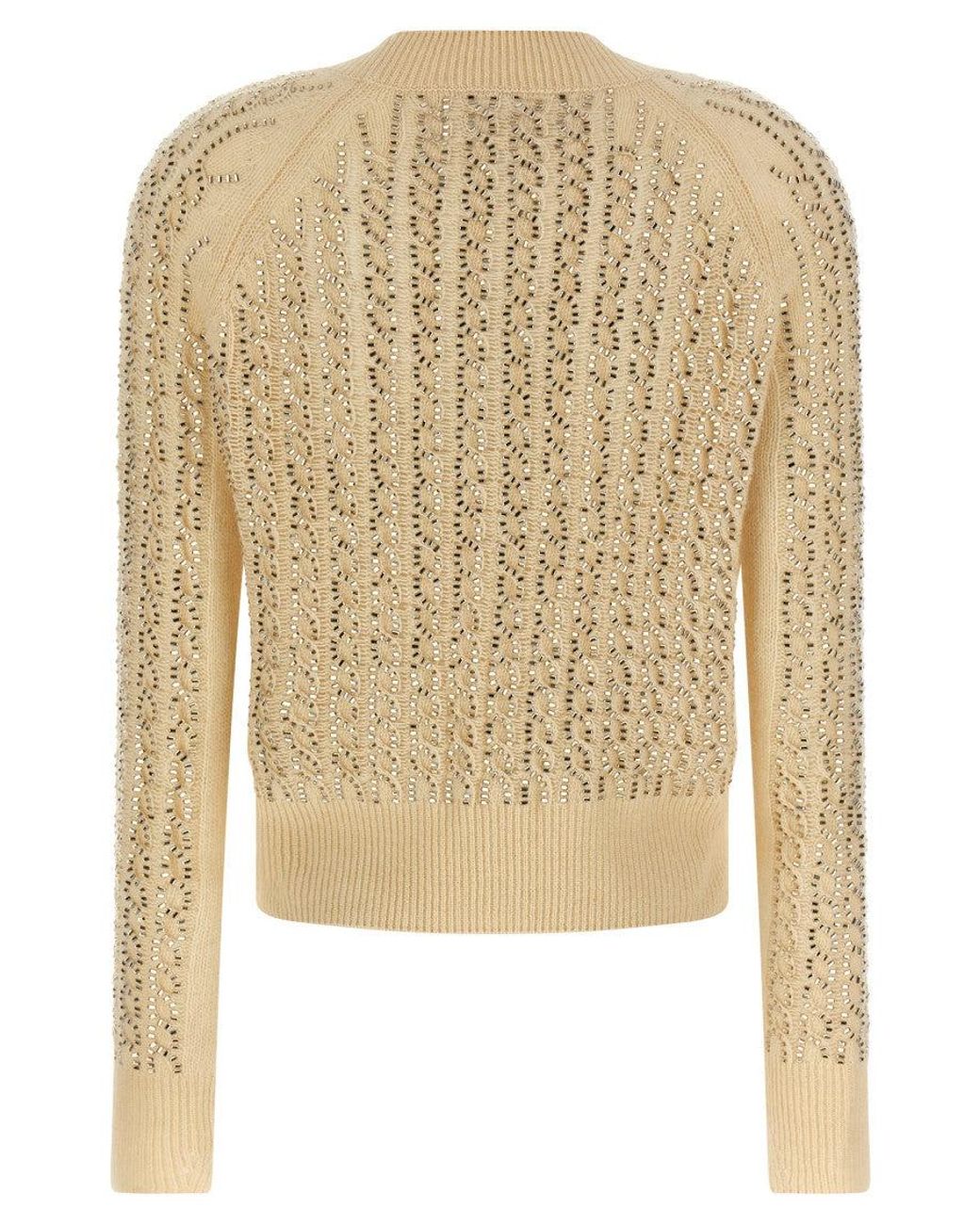 Ermanno Scervino Natural Baguette Studded Sweater