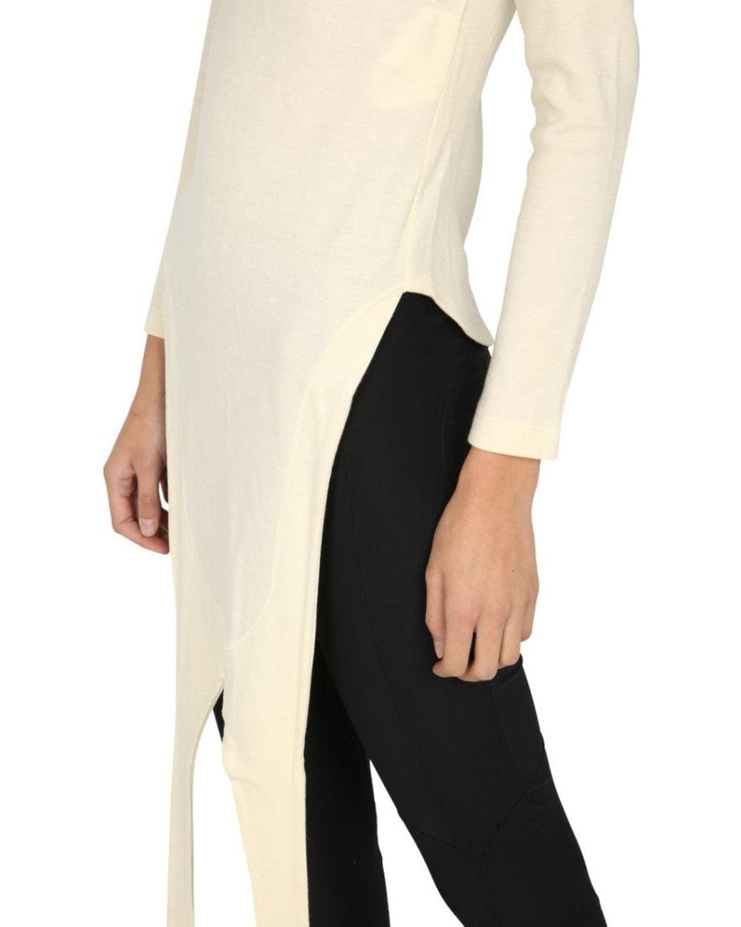 Ambush White Solid Turtle Neck Sweater