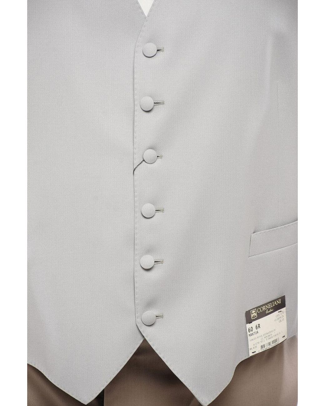 Corneliani White Single Breasted Waistcoat for men