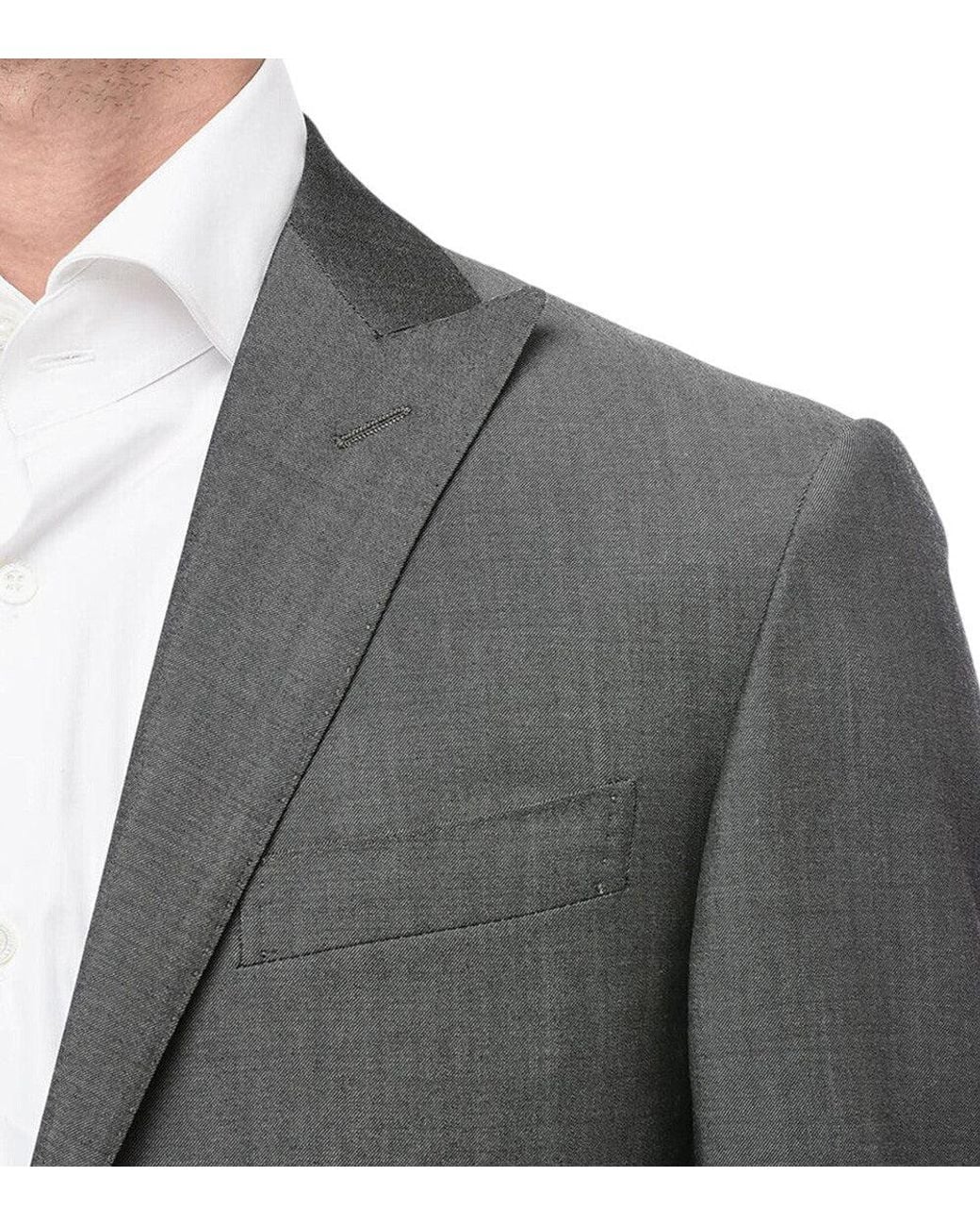 Corneliani Gray Peaked Lapel Suit for men