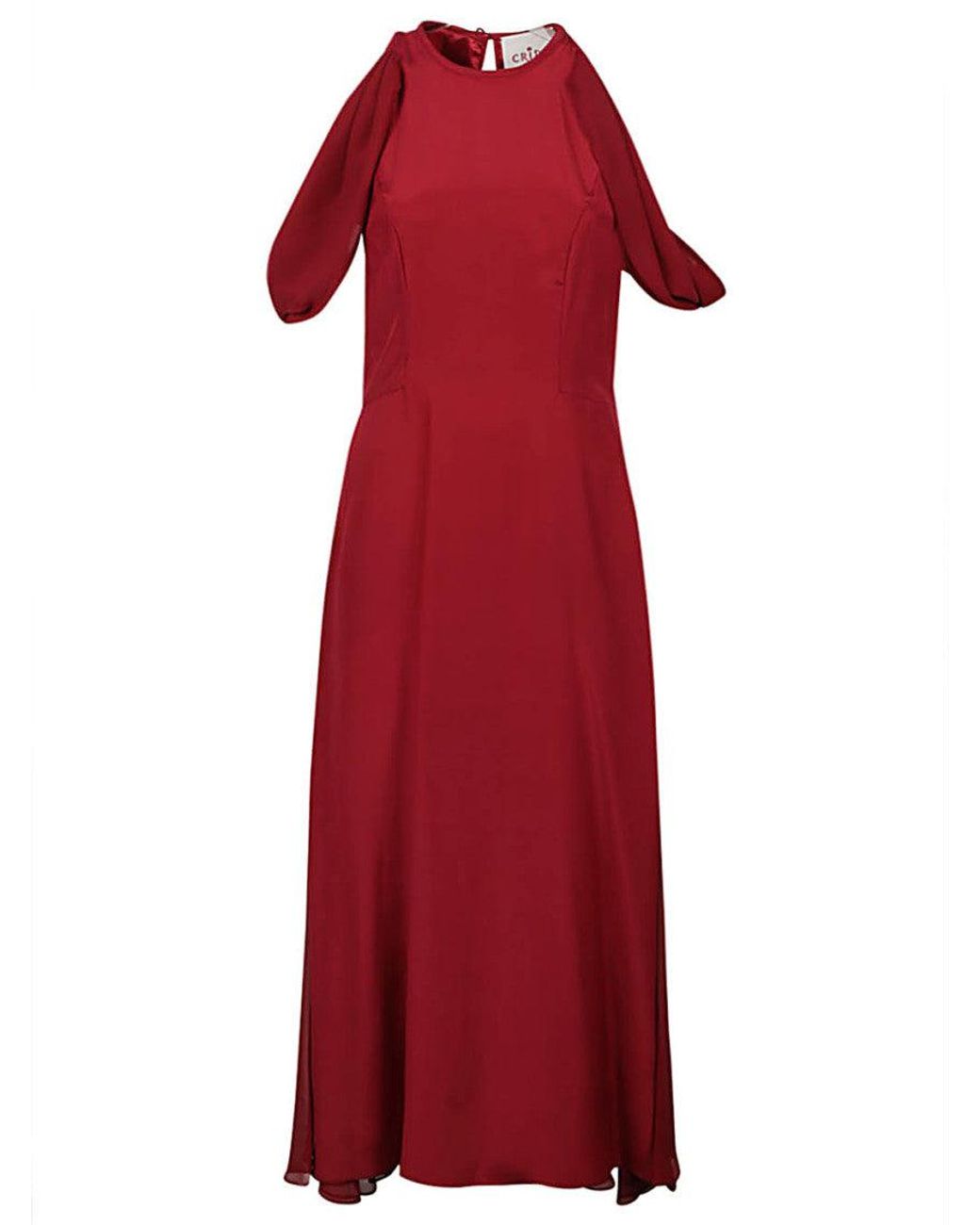 CRI.DA Red Silk Midi Dress