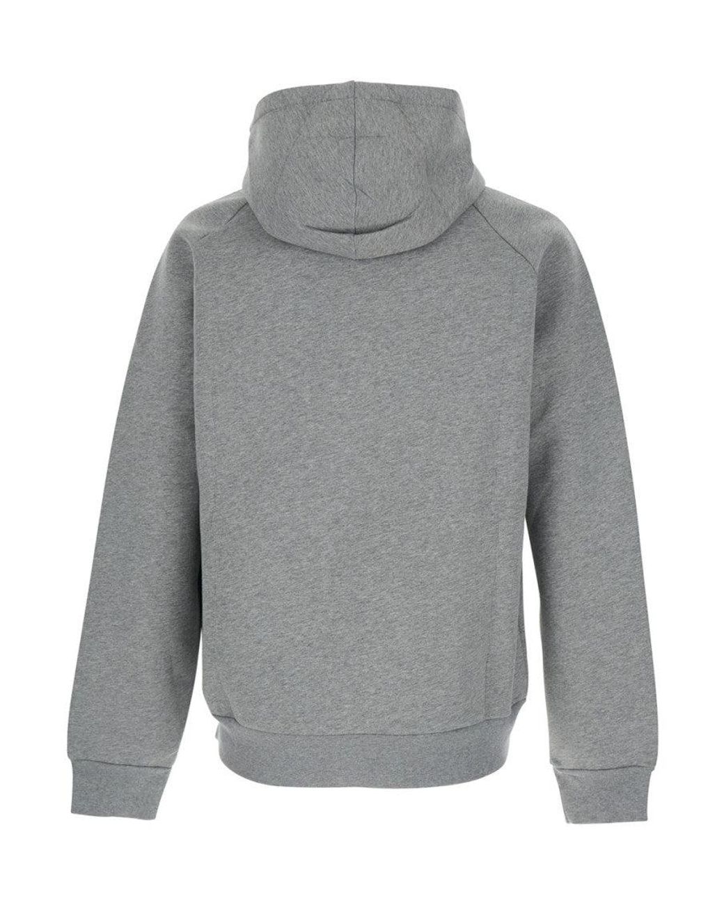 Autry Gray Neoprene Hoodie With Dropped Shoulders for men