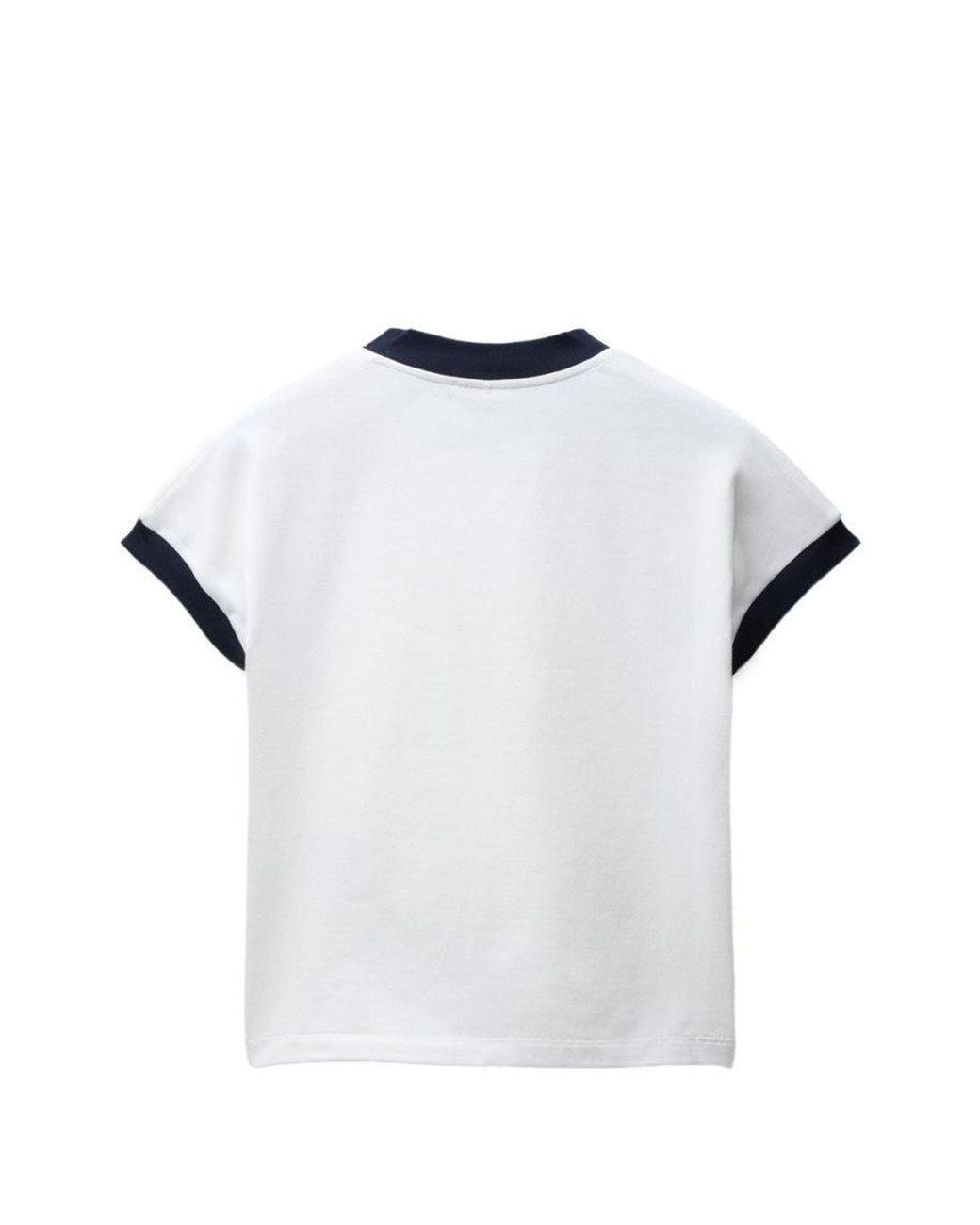 Versace White Logo V Neck T-Shirt