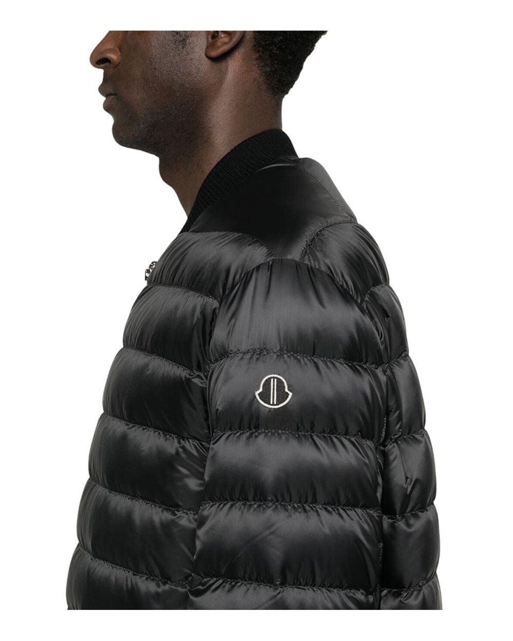 Moncler Black Quilted Mock Collar Jacket