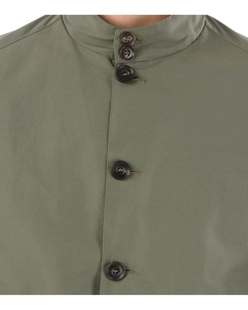 Corneliani Green Mandarin Collar Jacket for men