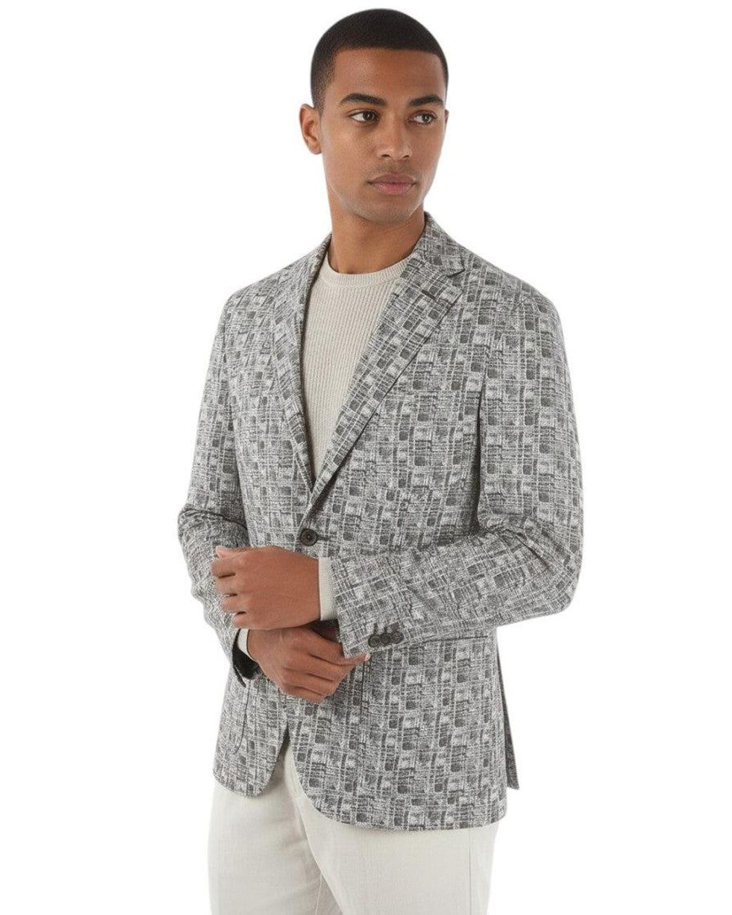 Corneliani Gray Notched Lapel Blazer for men