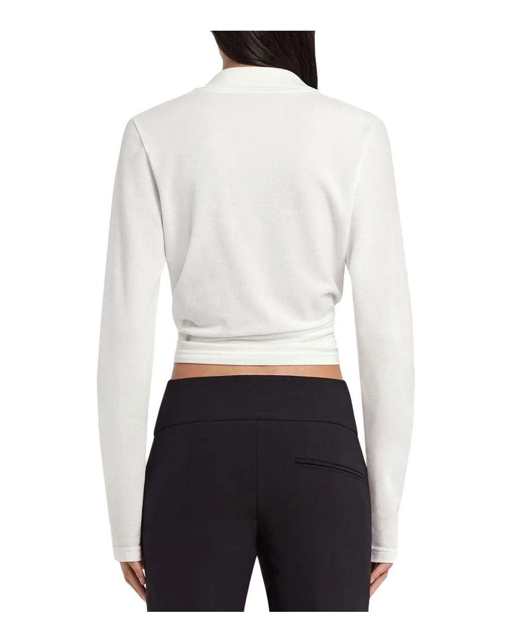 Courreges White Solid Peaked Lapel Top