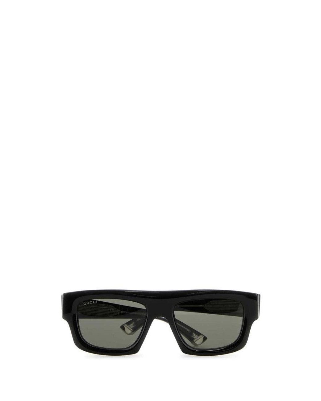 Gucci Black Rectangular Sunglasses for men