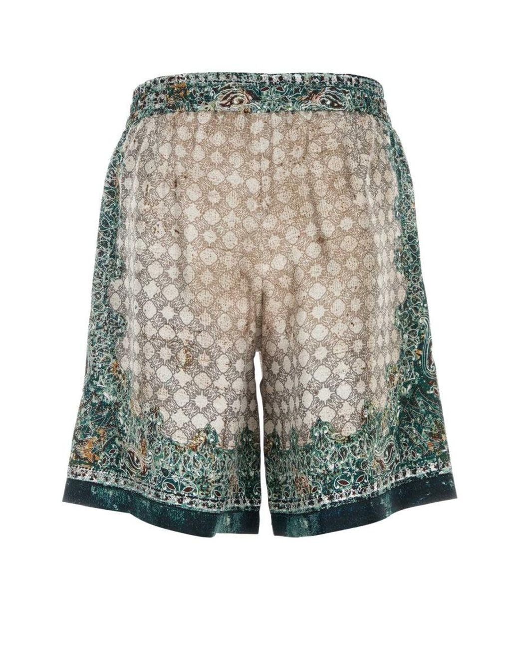 Amiri Gray Paisley Bermuda Shorts for men