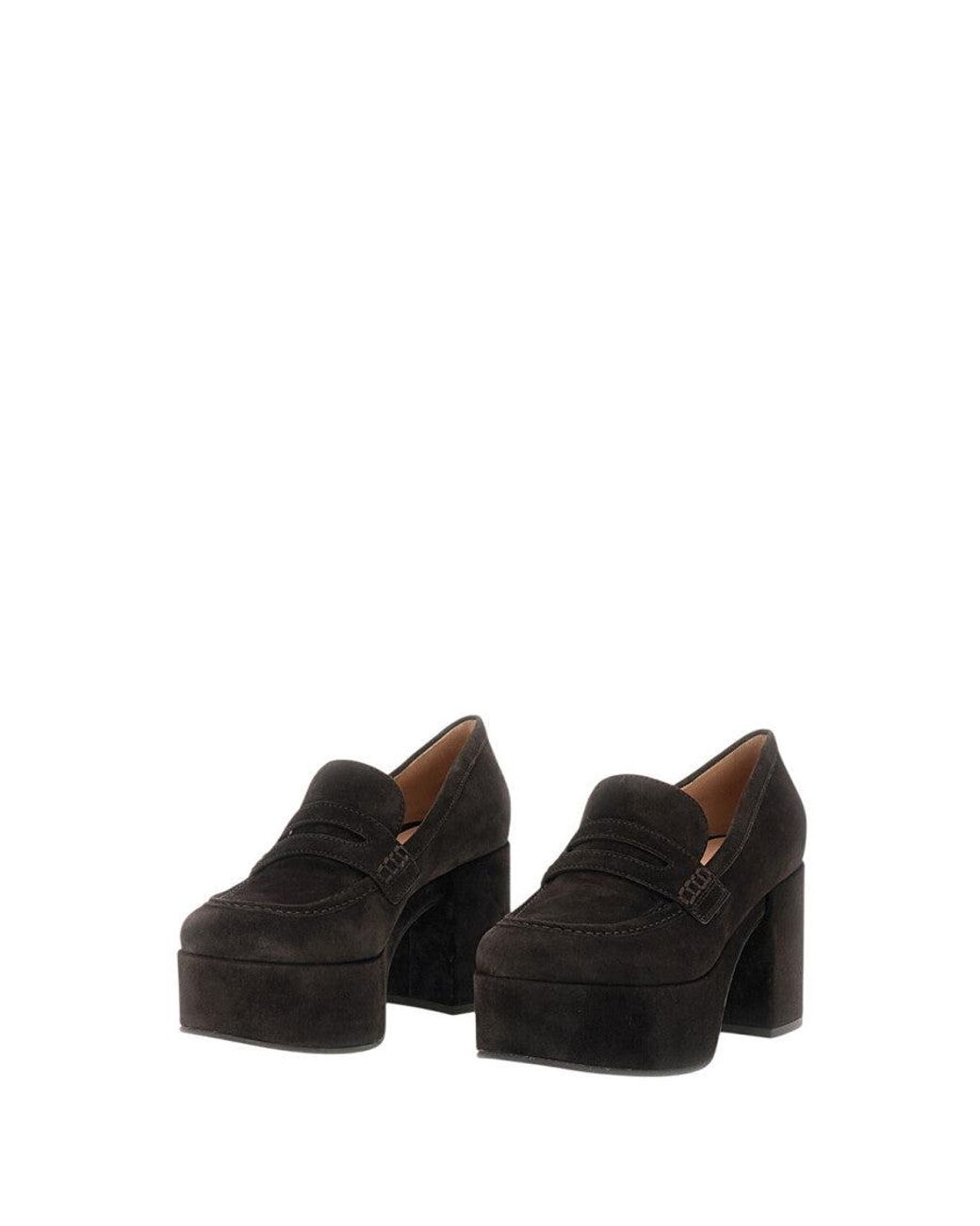 Gianvito Rossi Black Suede Loafer Pumps