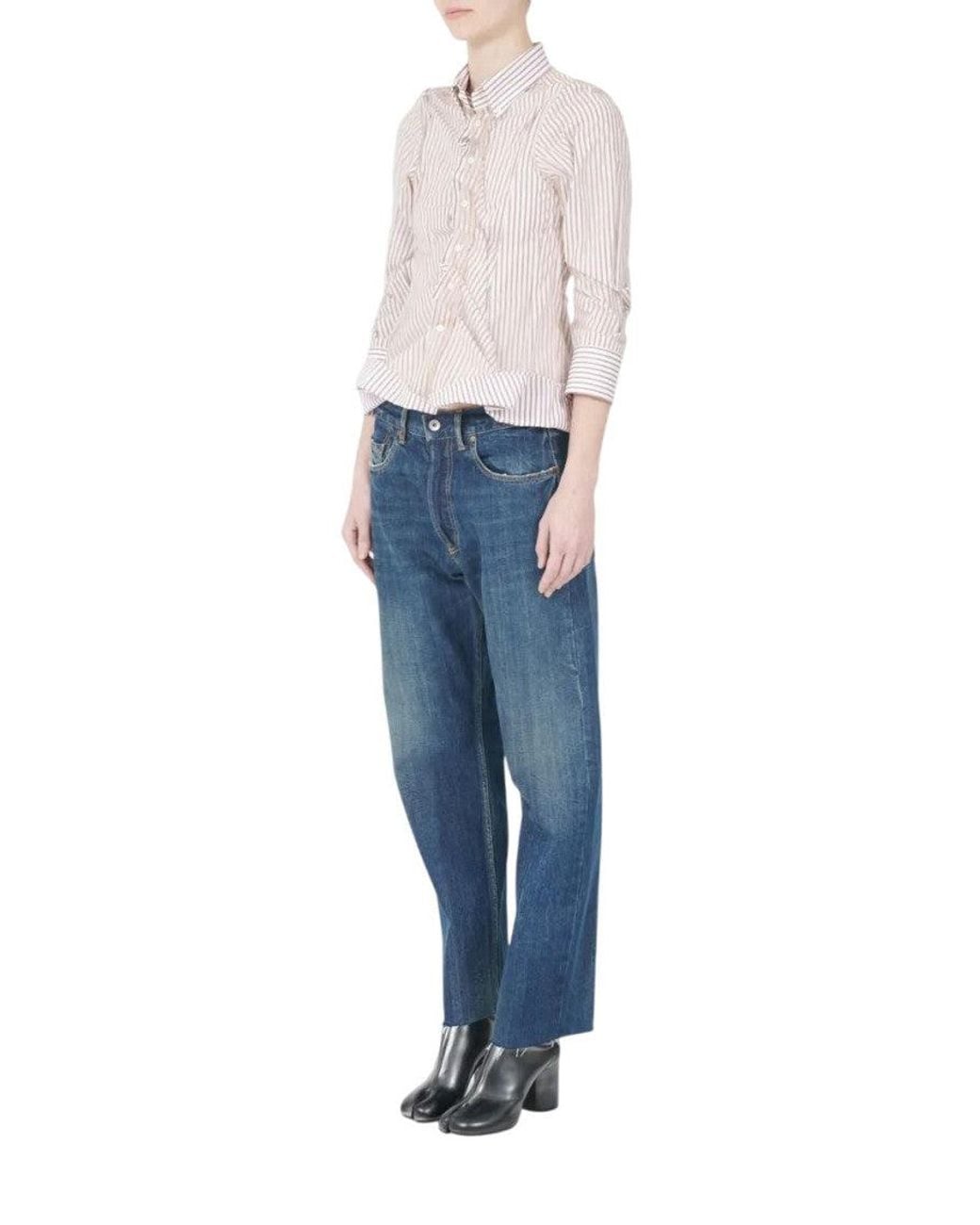 Maison Margiela Blue Off Stripes Shirt