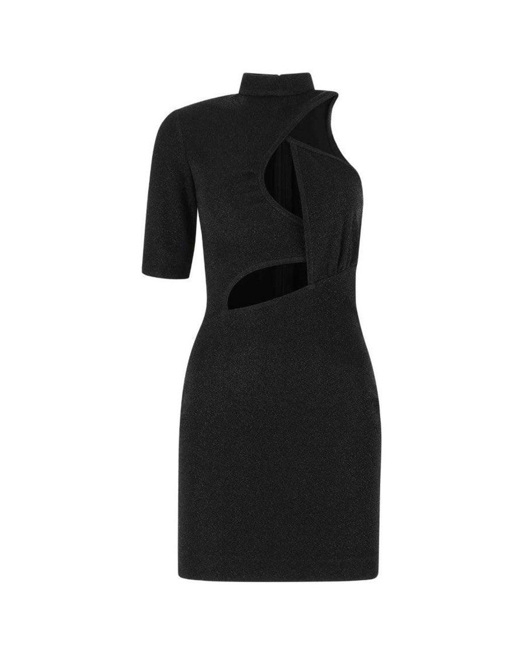 Stella McCartney Black Cut-Out Asymmetric Dress