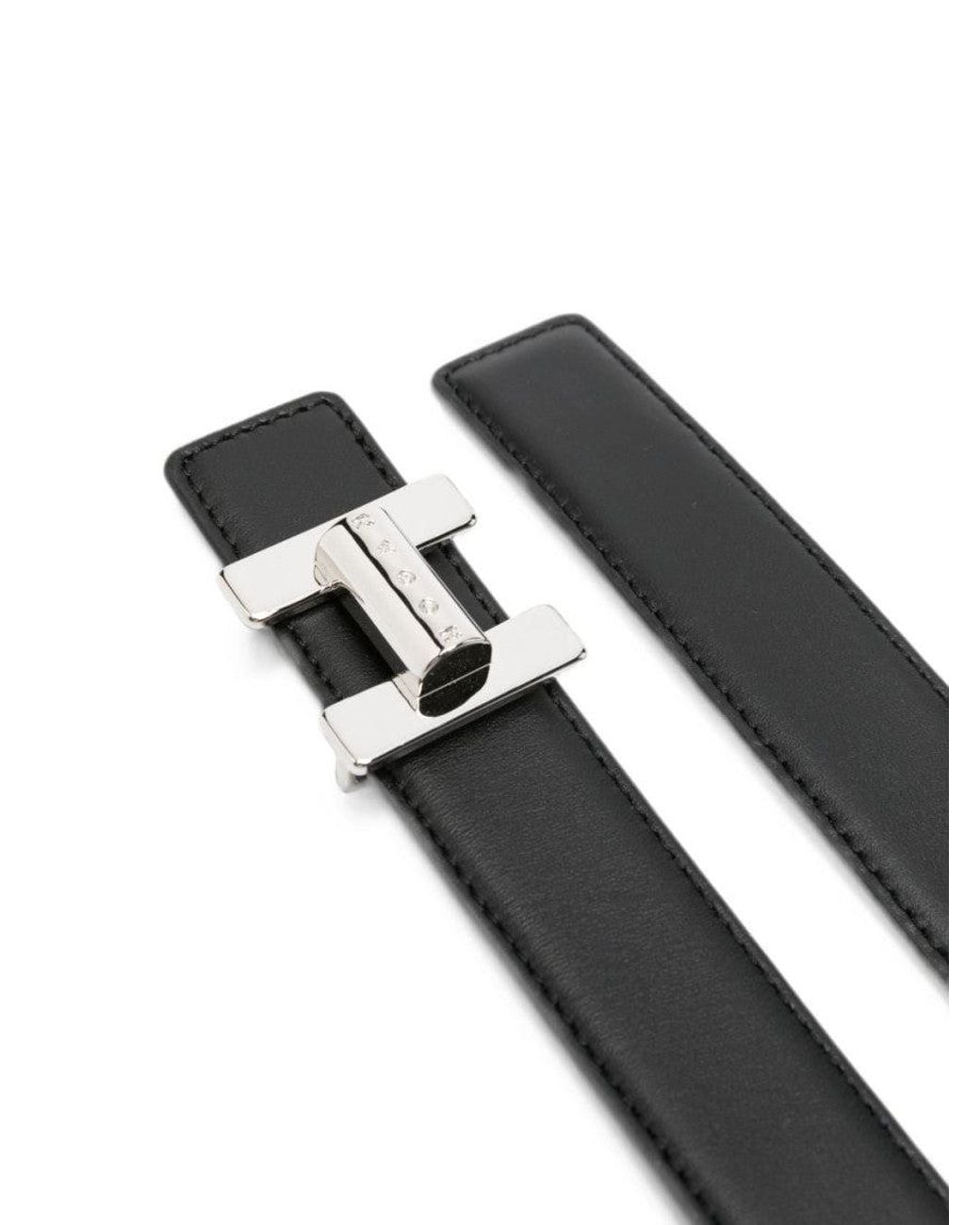 Hogan Black Solid Formal Belt
