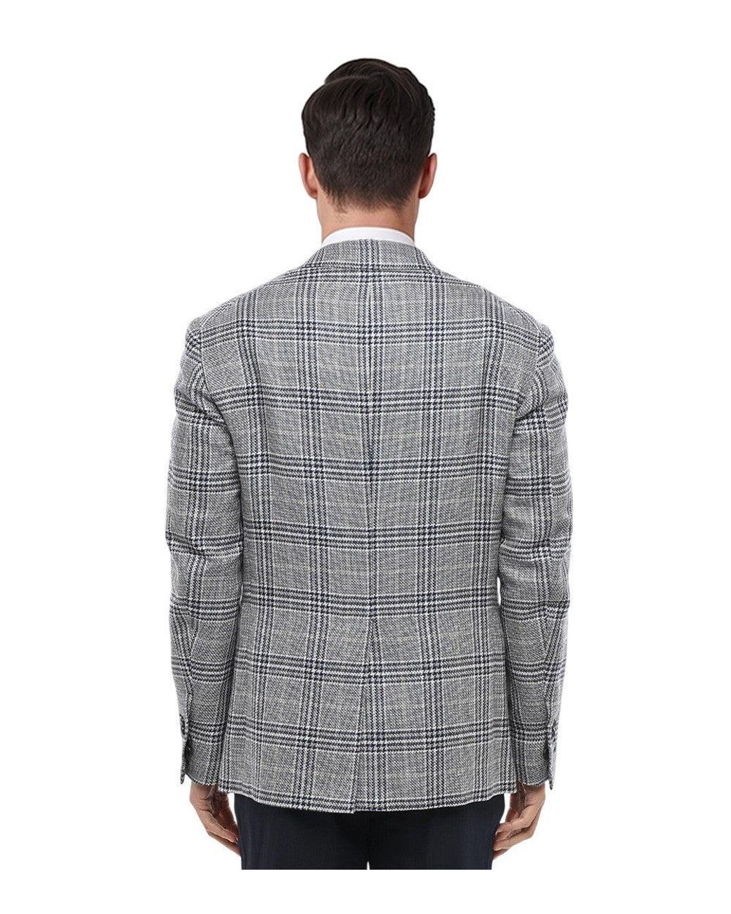 Corneliani Gray Notched Lapel Blazer for men