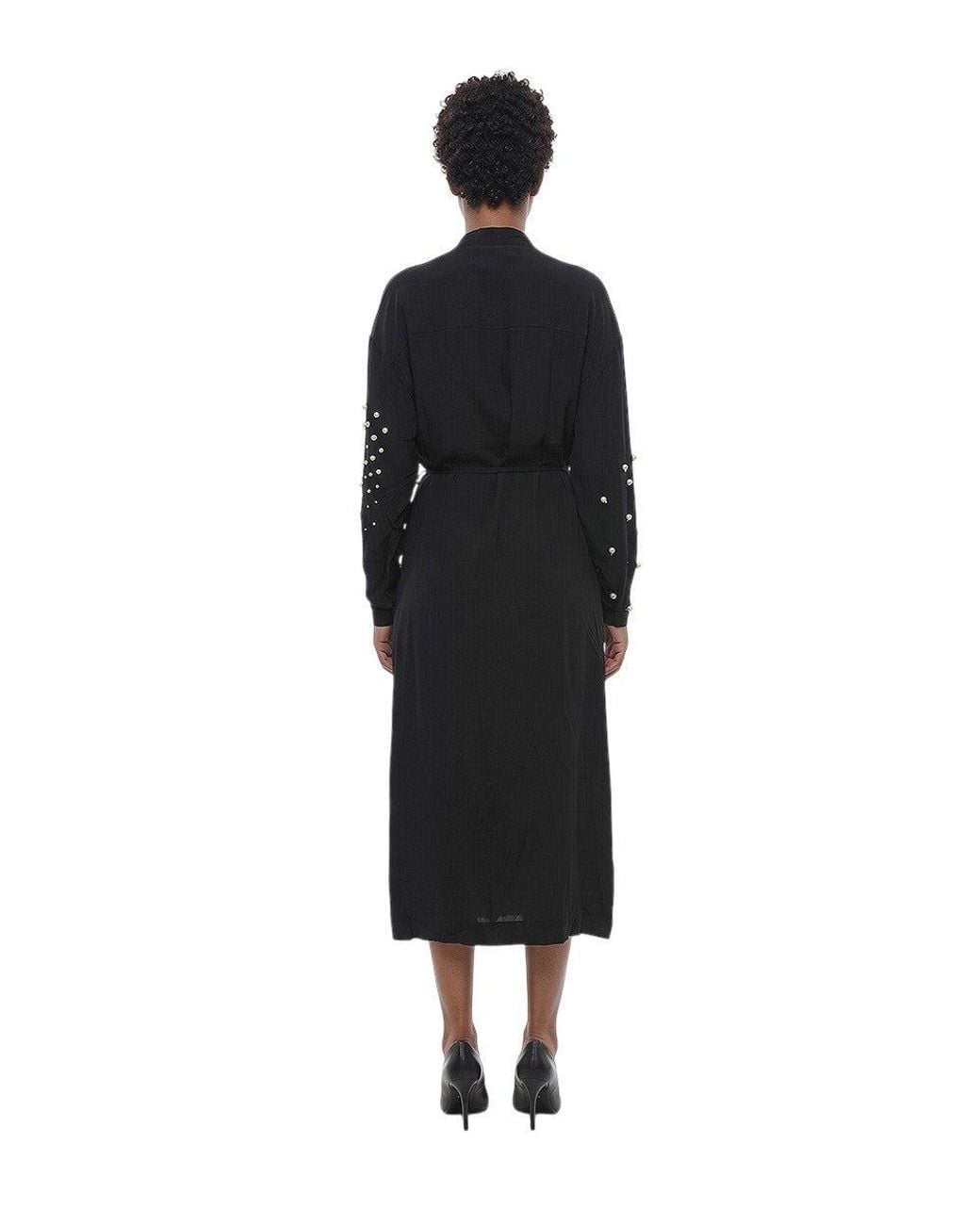 Stella McCartney Black V Neck Midi Dress