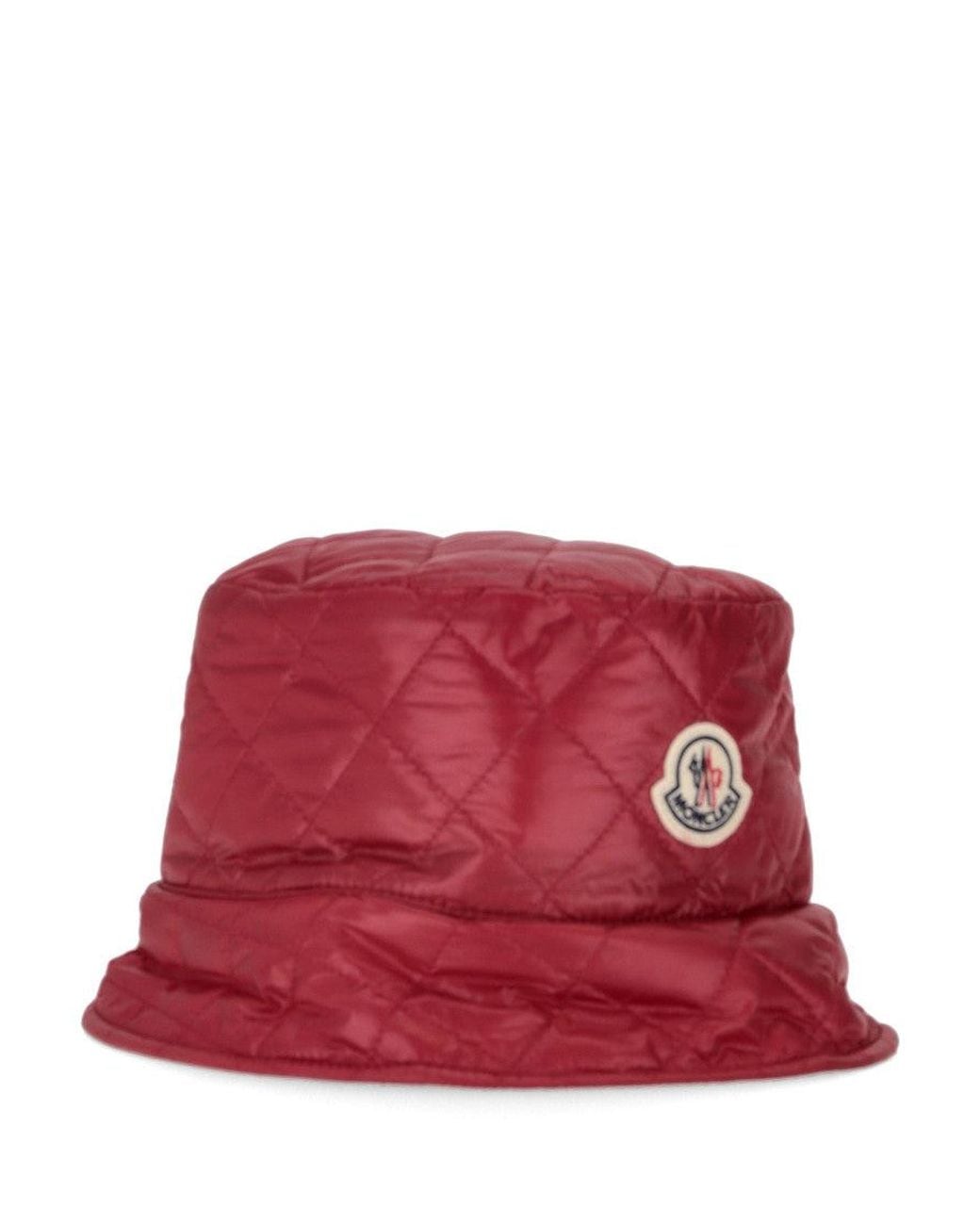 Moncler Red Quilted Bucket Hat