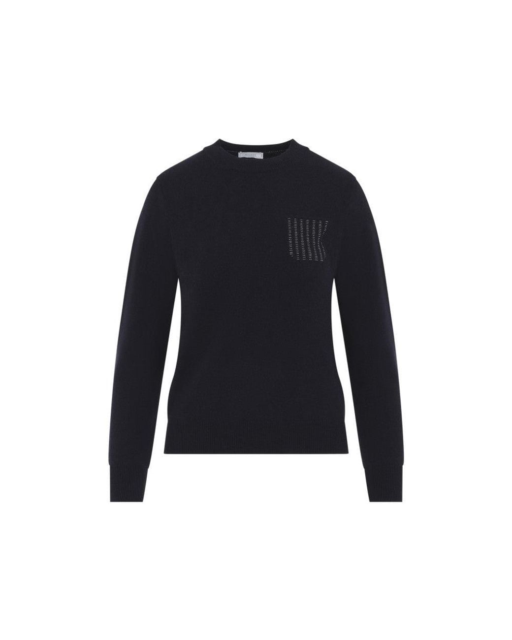 Peserico Blue Logo Crew Neck Sweater