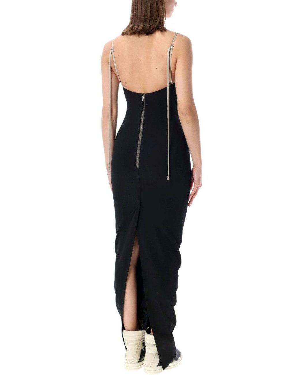 Rick Owens Black Sleeveless V-Neck Maxi Gown