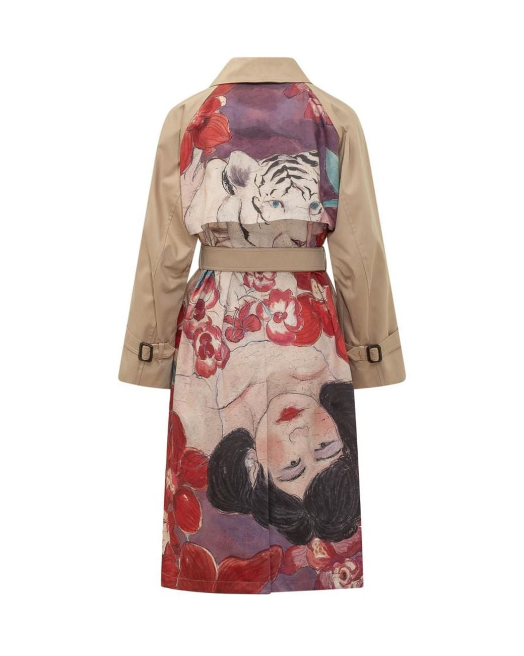 Weekend by Maxmara Natural Solid Notched Lapel Trench Coat