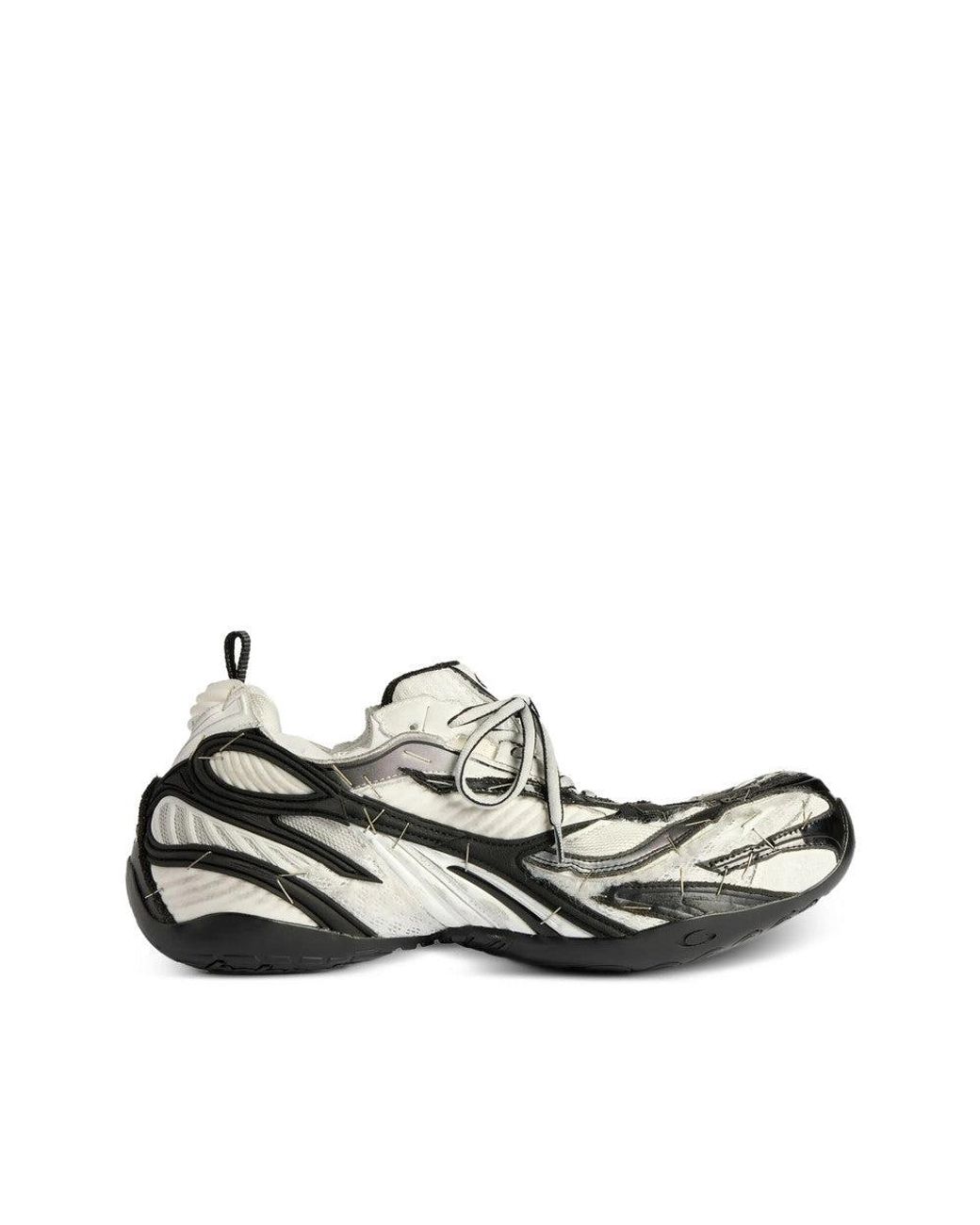 Balenciaga Blackwhite Striped Runner Sneakers for men