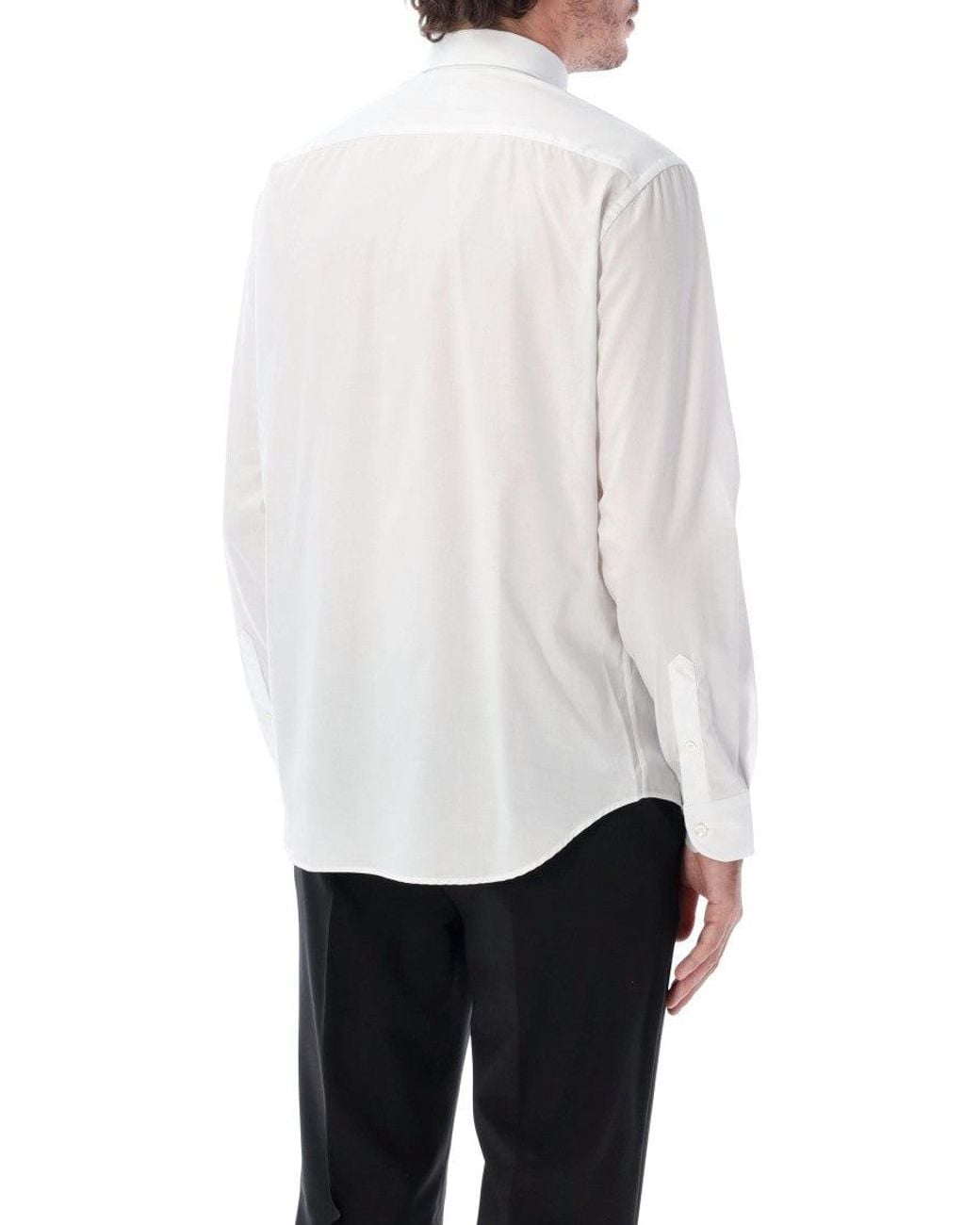 Emporio Armani White Regular Solid Shirt for men