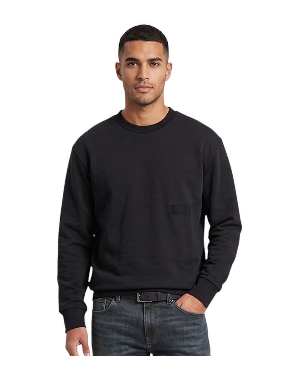 Boss Black Crew Neck Sweatshirt for men