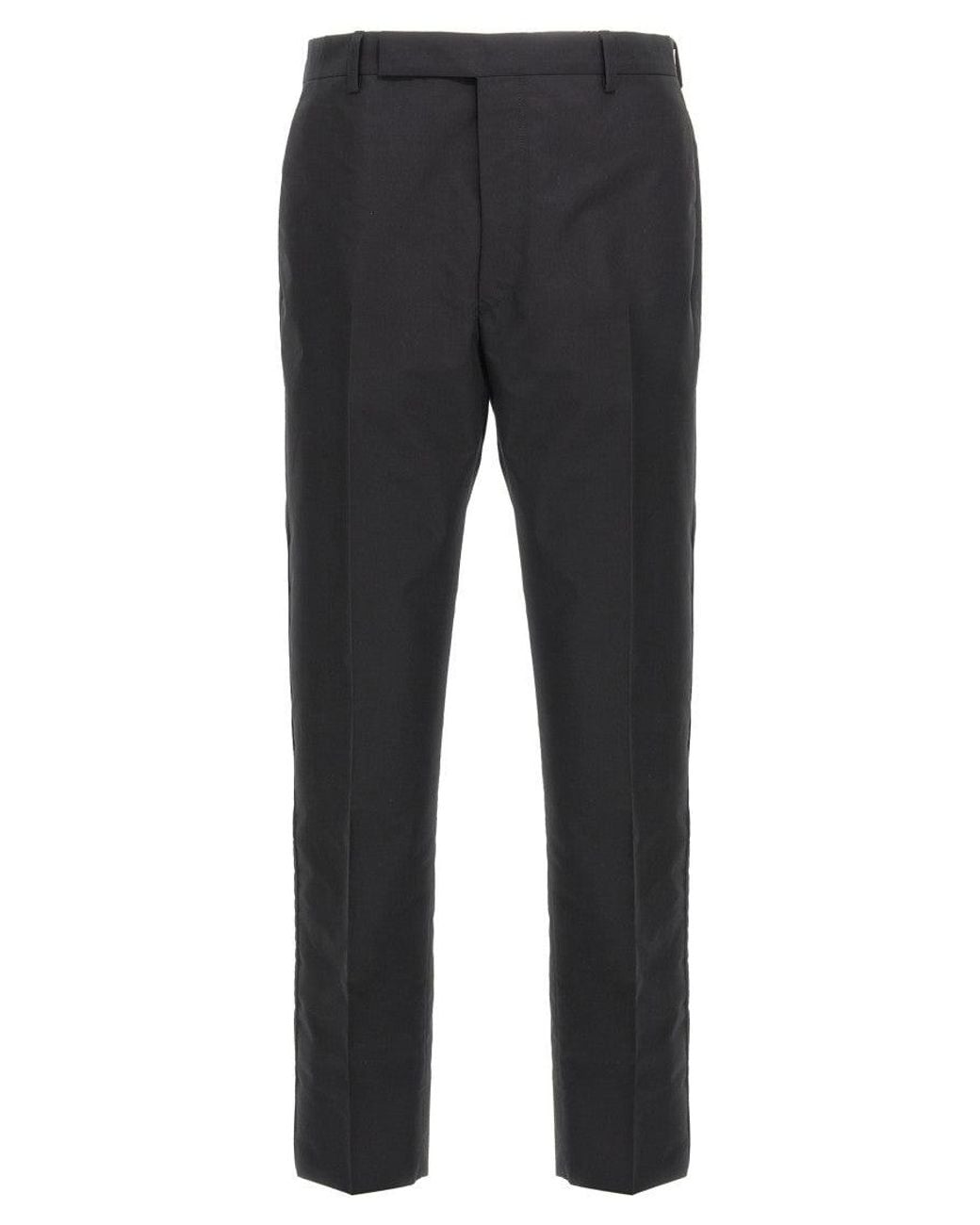 Prada Gray Flat Front Trousers for men