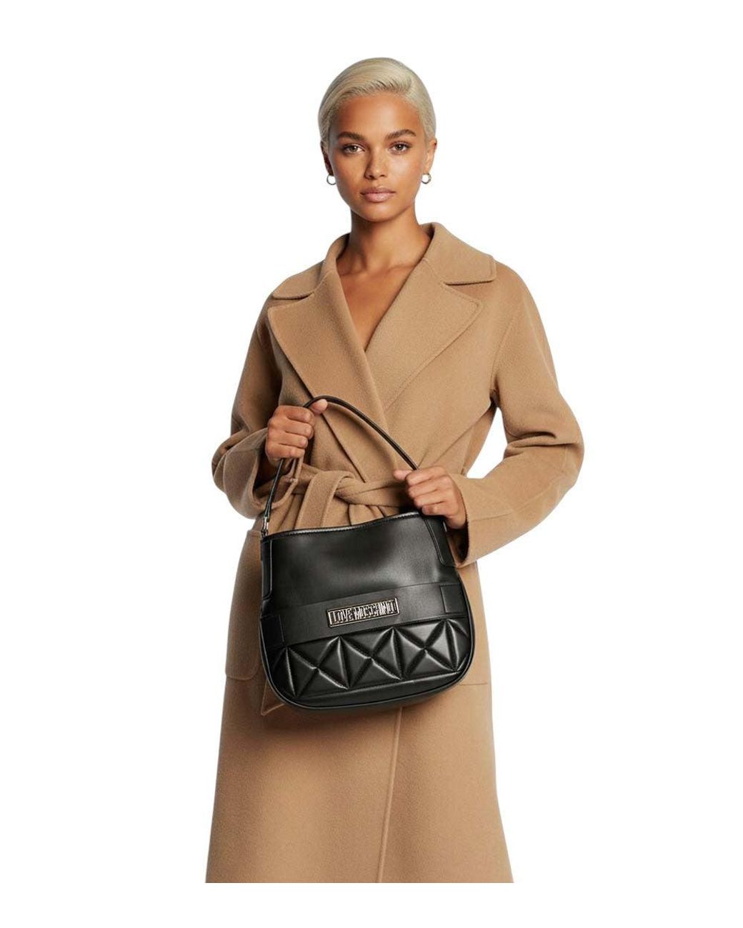 Love Moschino Black Logo Medium Shoulder Bag