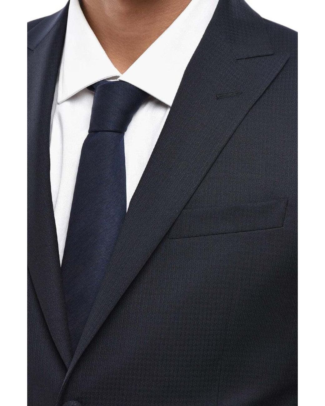 Corneliani Blue Notched Lapel Blazer for men